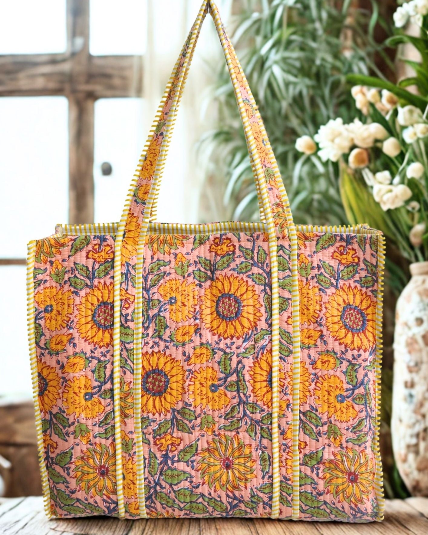 Sac cabas réversible en coton matelassé - TOURNESOL - Bokabas Sac (Image 4)
