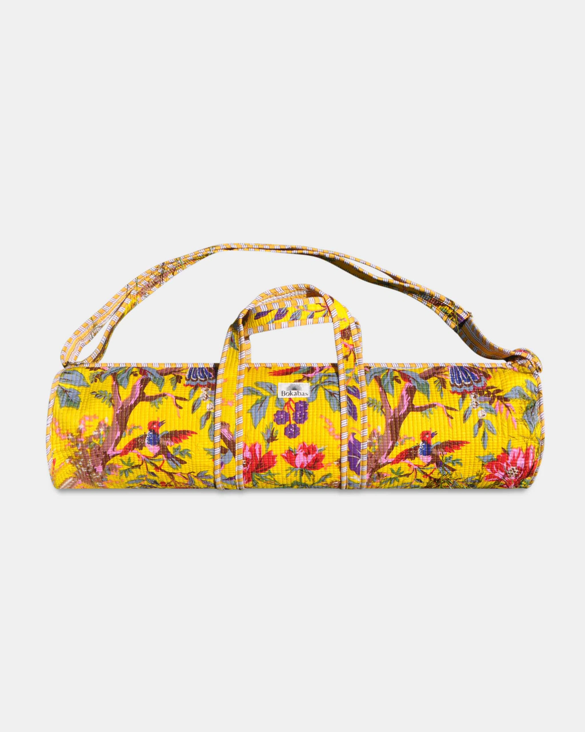 Sac de yoga en coton matelassé - FORÊT Jaune - Bokabas Sac de yoga (Image 2)