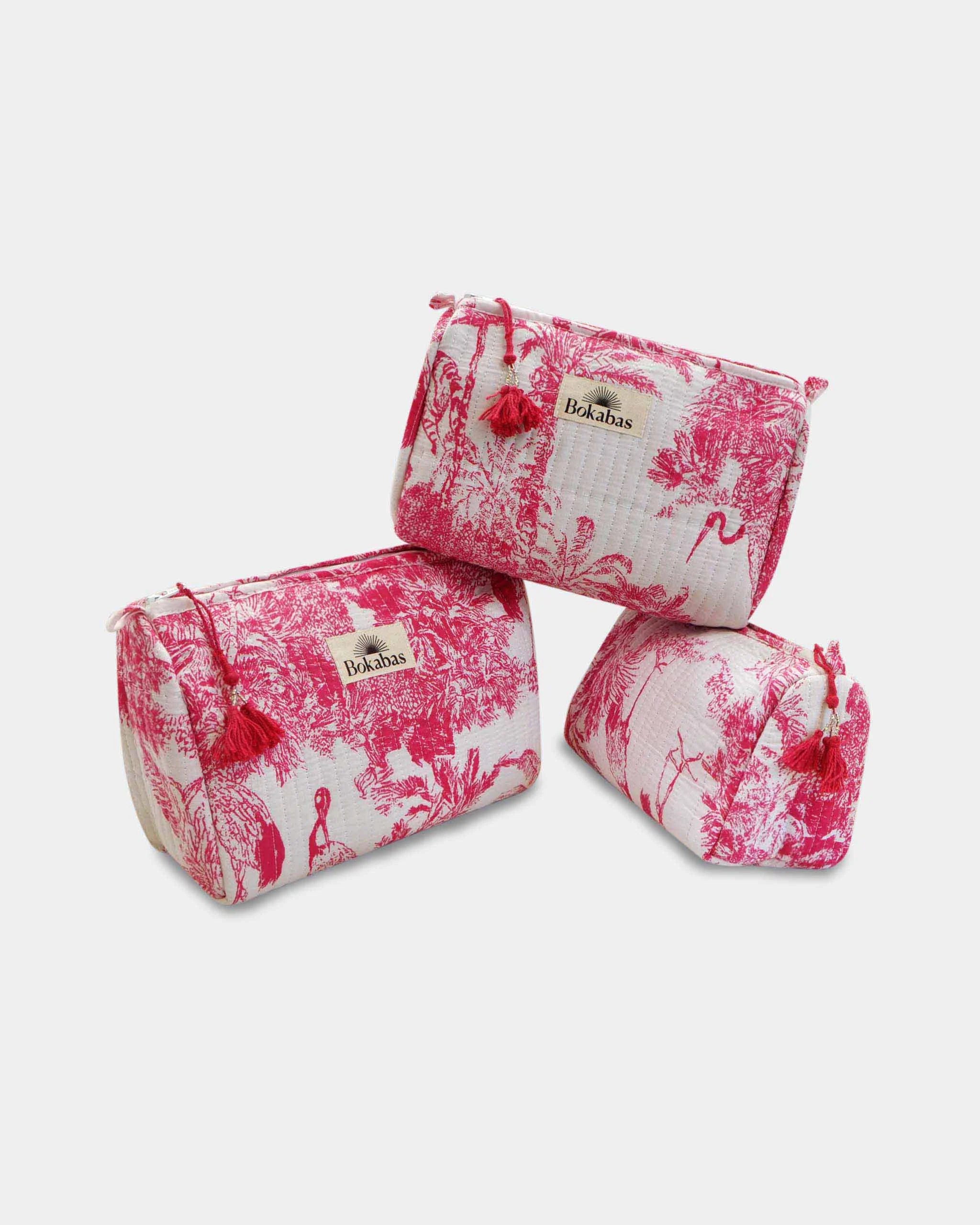 Trousse matelassée - JOUY Rose - Bokabas Trousse (Image 1)