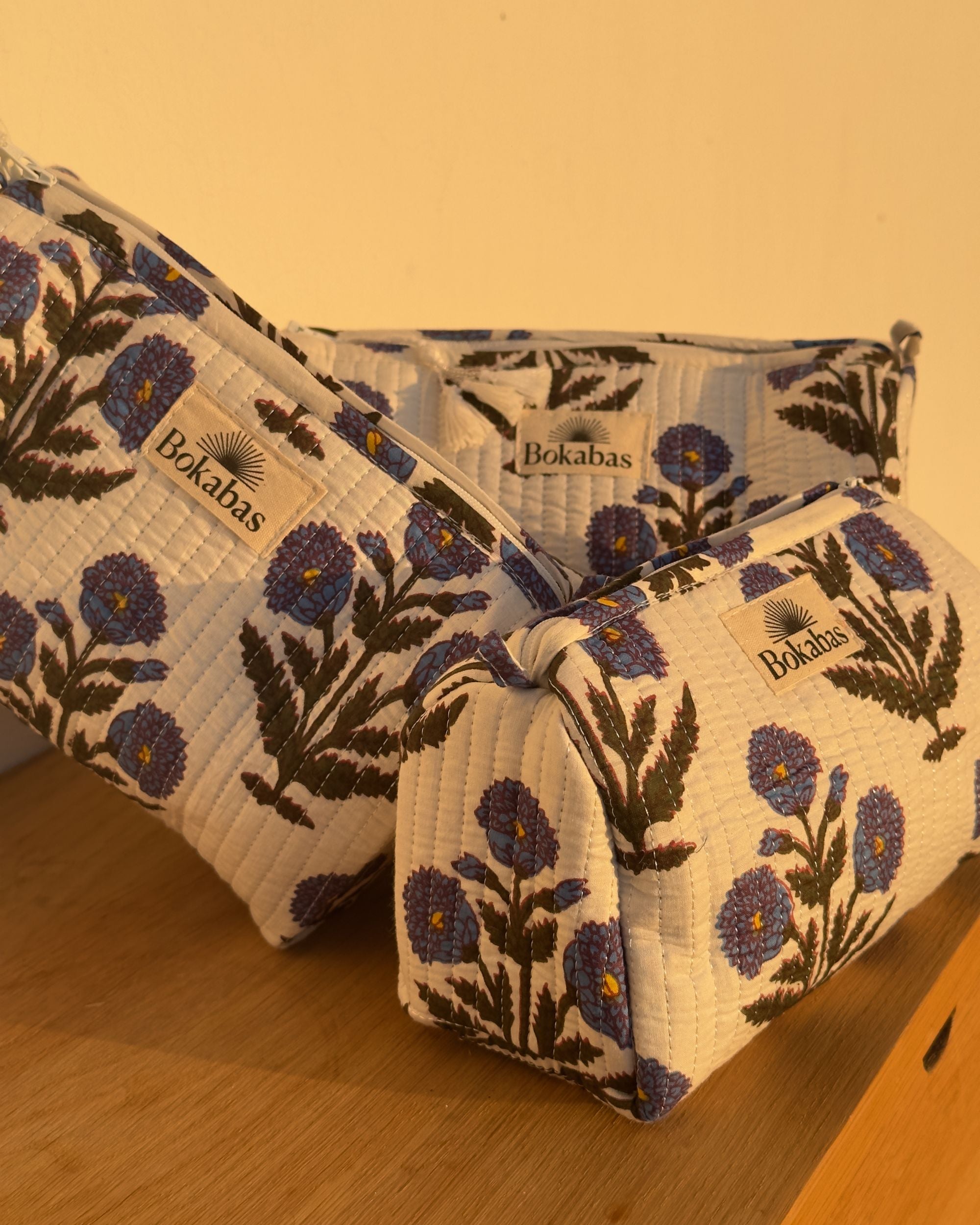 Trousse matelassée - ROSE blanche - Bokabas Trousse (Image 1)