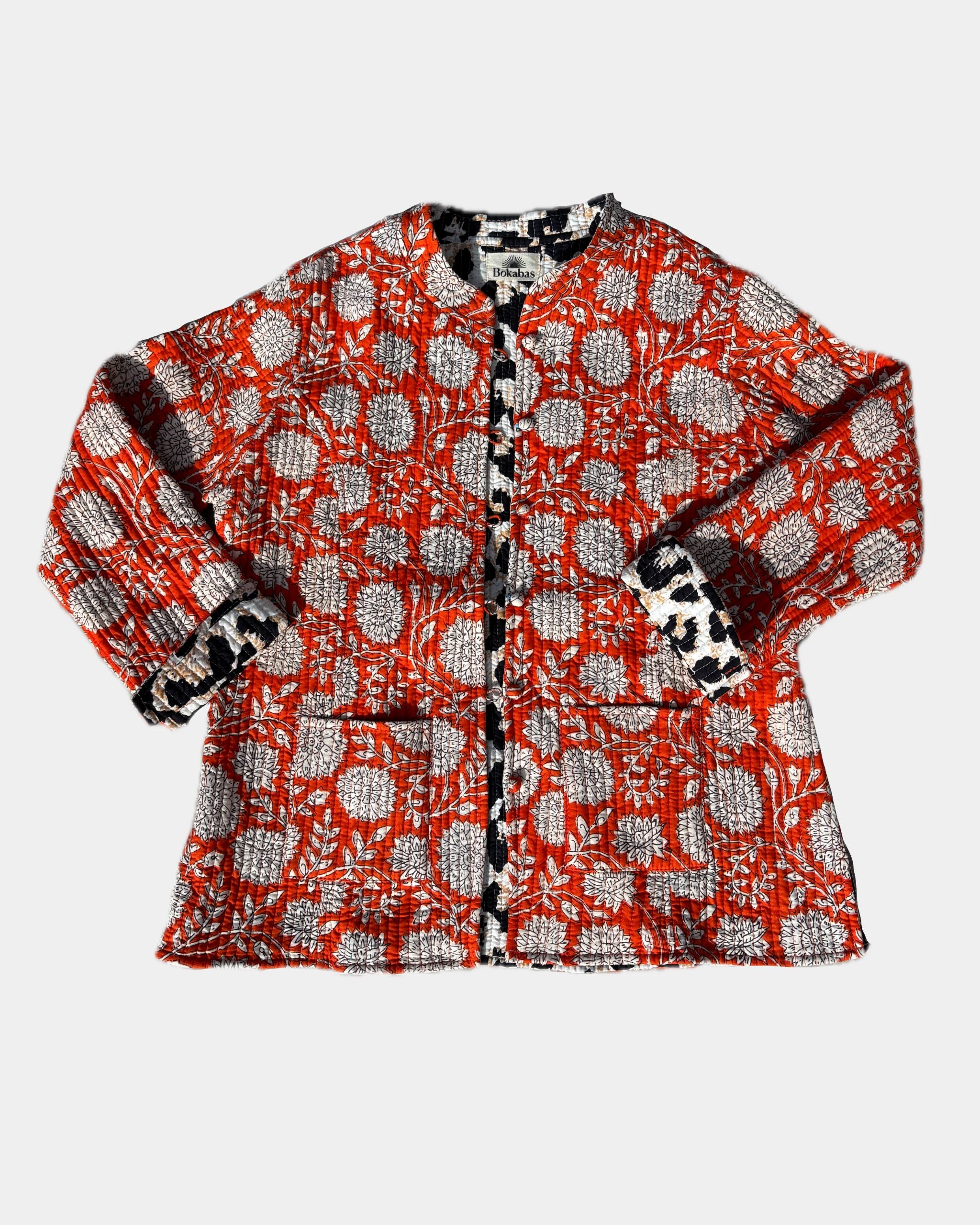 Veste avec manches réversible en coton matelassé - PIQUE Orange - Bokabas Sac (Image 3)