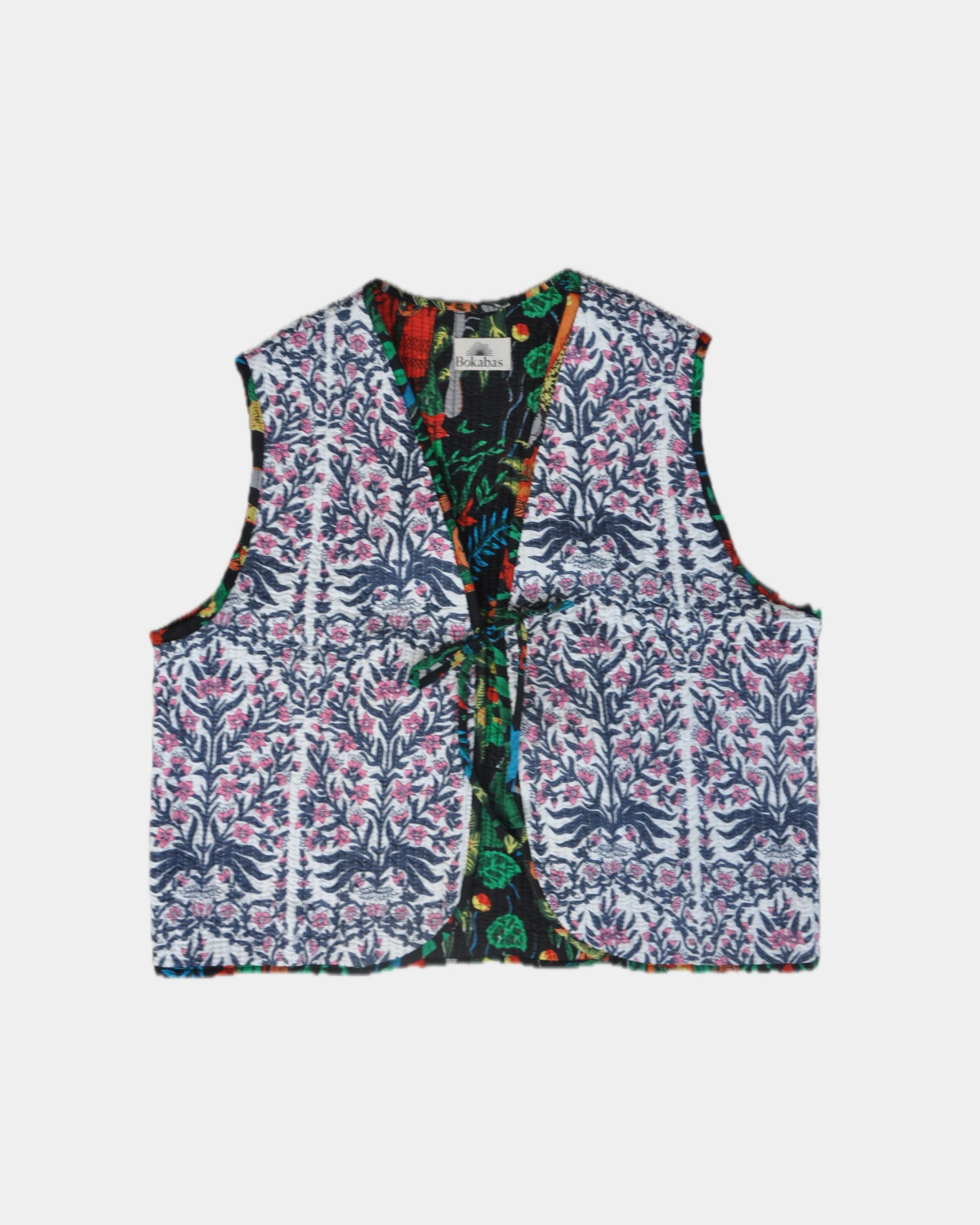 Veste sans manches réversible en coton matelassé - FRIDA Noir - Bokabas Sac (Image 7)