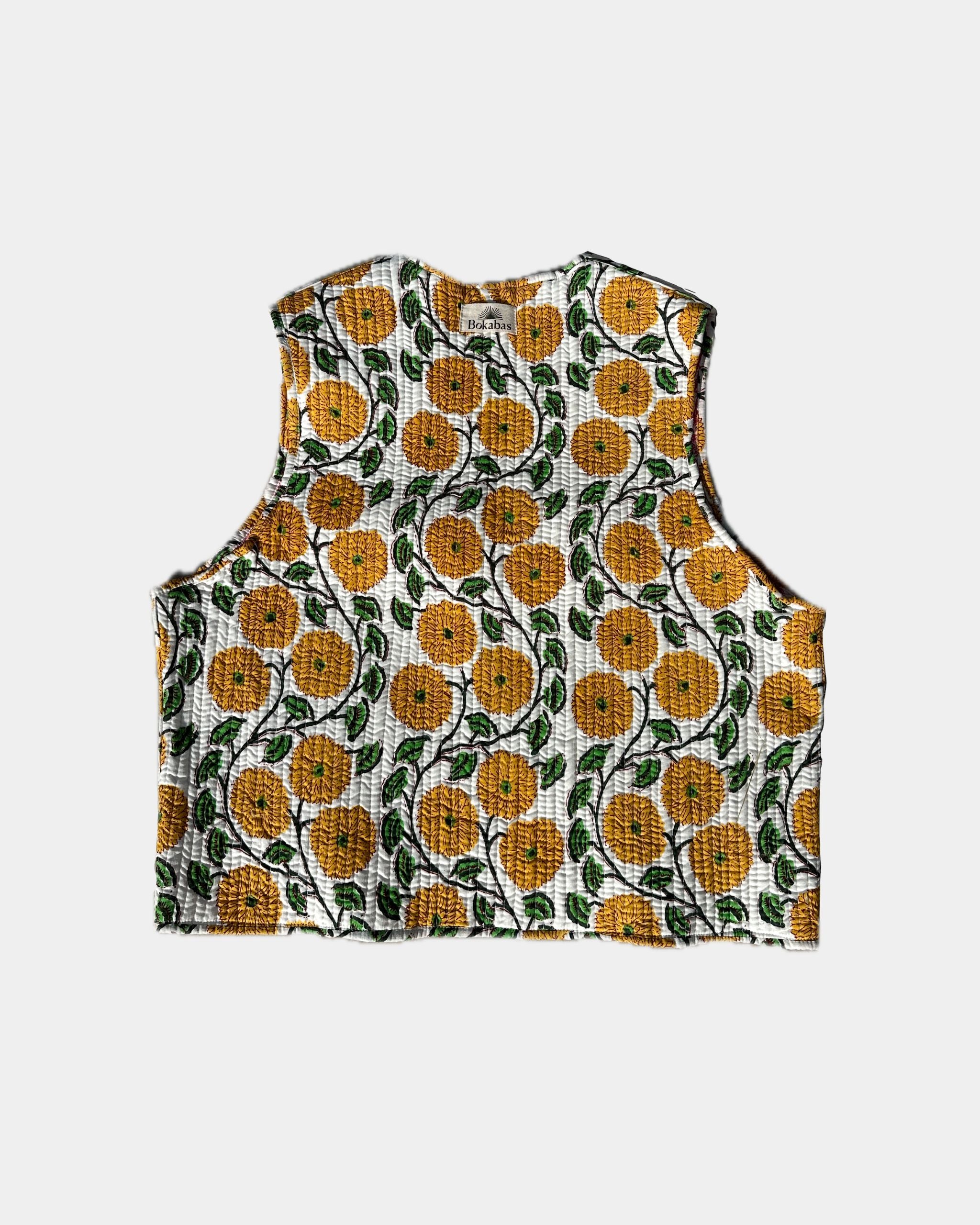 Veste sans manches réversible en coton matelassé - PISSENLIT Blanc - Bokabas Sac (Image 3)