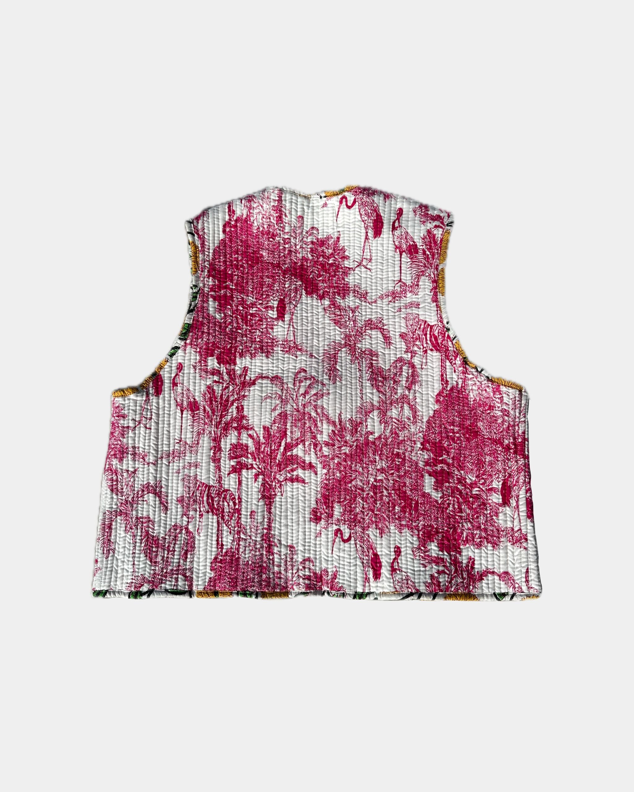 Veste sans manches réversible en coton matelassé - PISSENLIT Blanc - Bokabas Sac (Image 5)