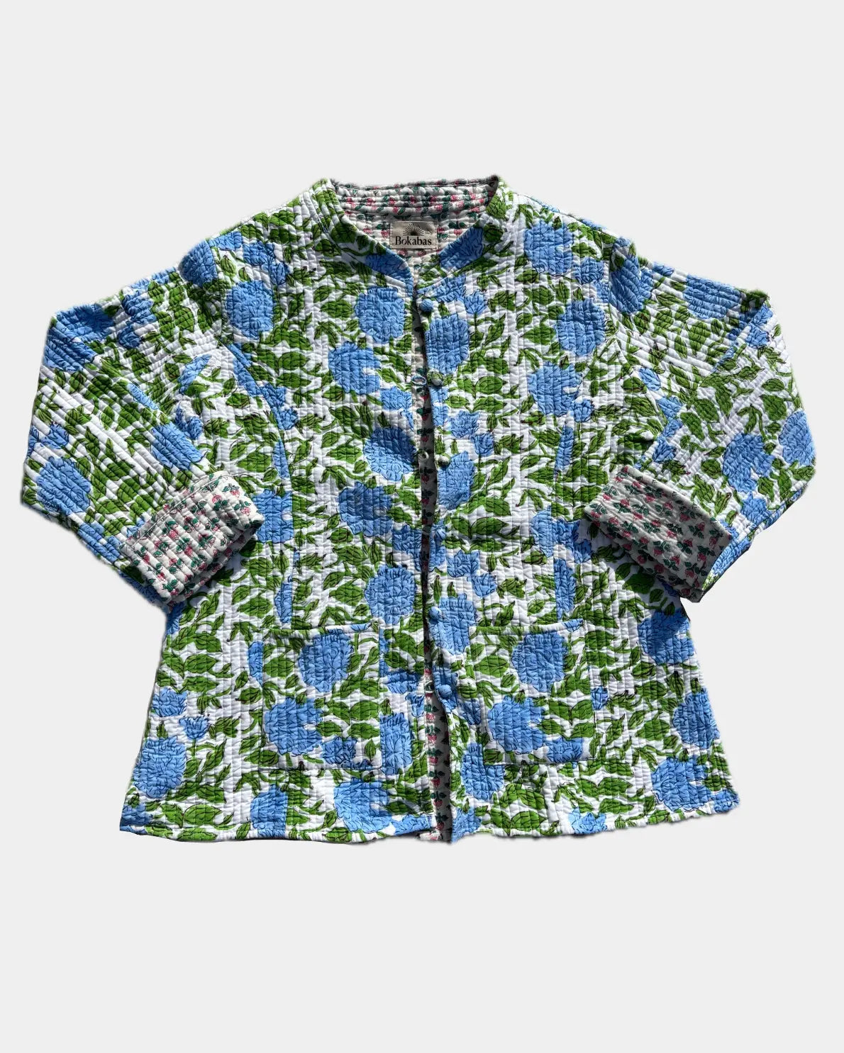 Wendbare, ärmellose Steppjacke aus Baumwolle – VAL Blau &amp; Pink