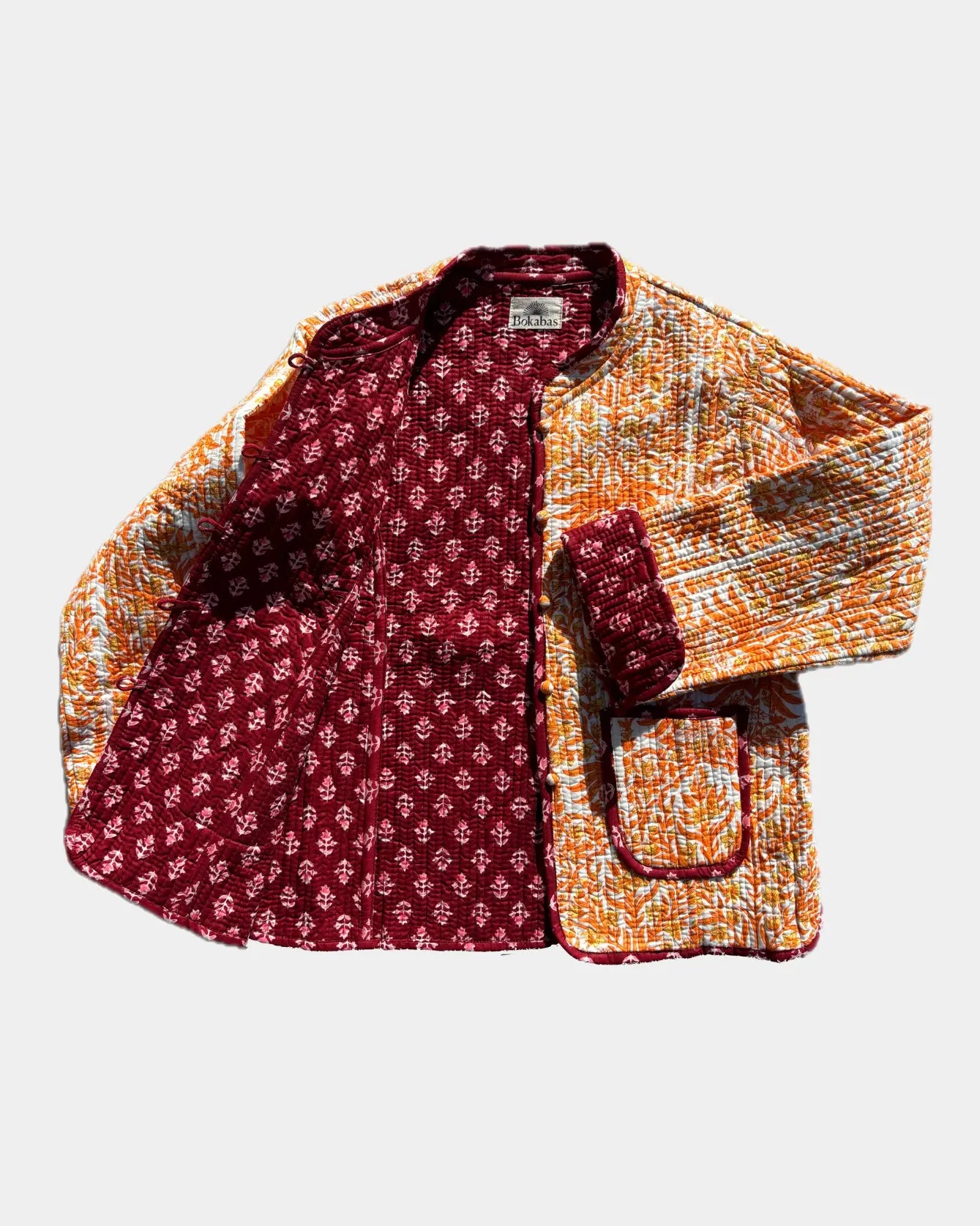 Veste avec manches réversible en coton matelassé - VAL jaune