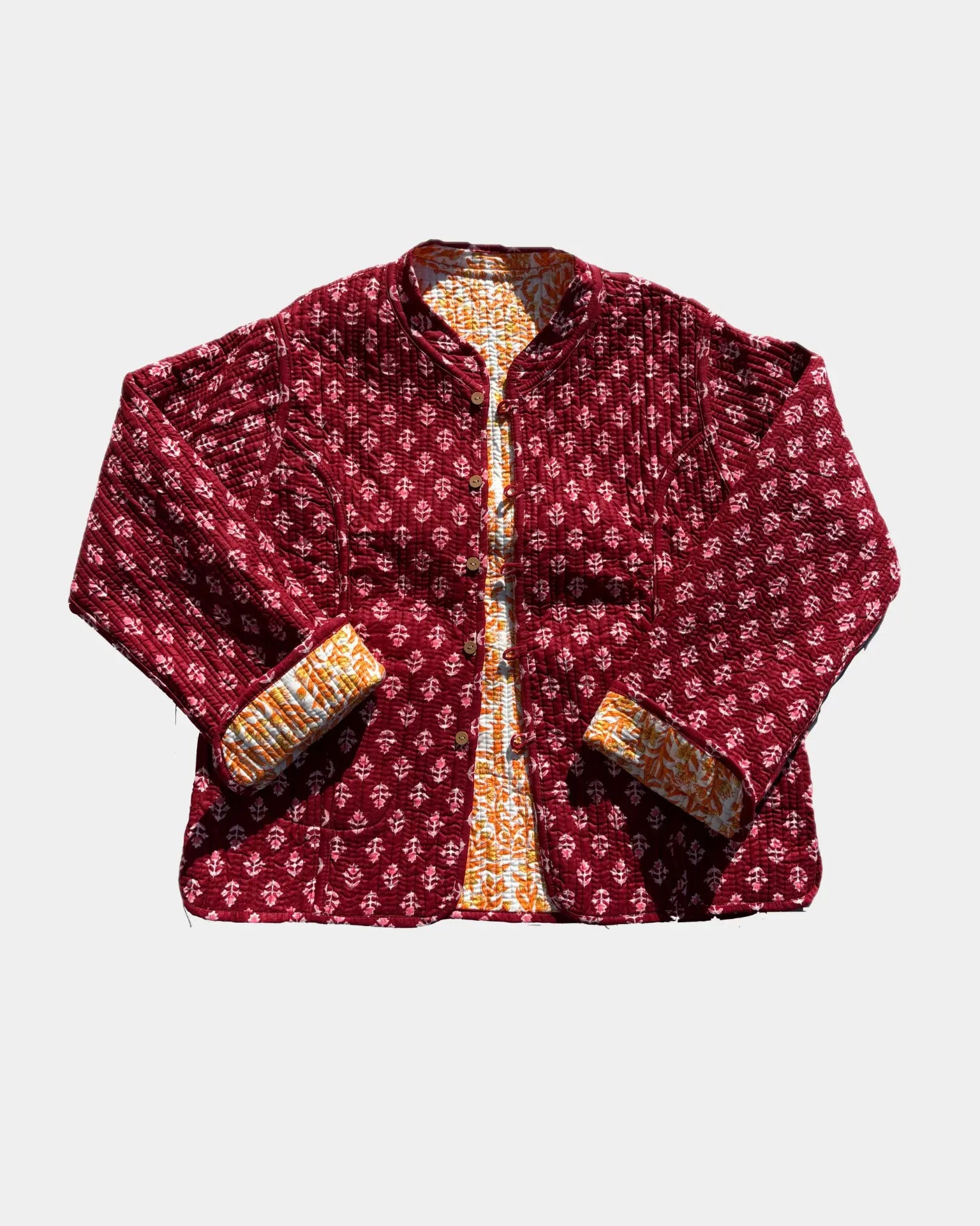 Veste avec manches réversible en coton matelassé - VAL jaune