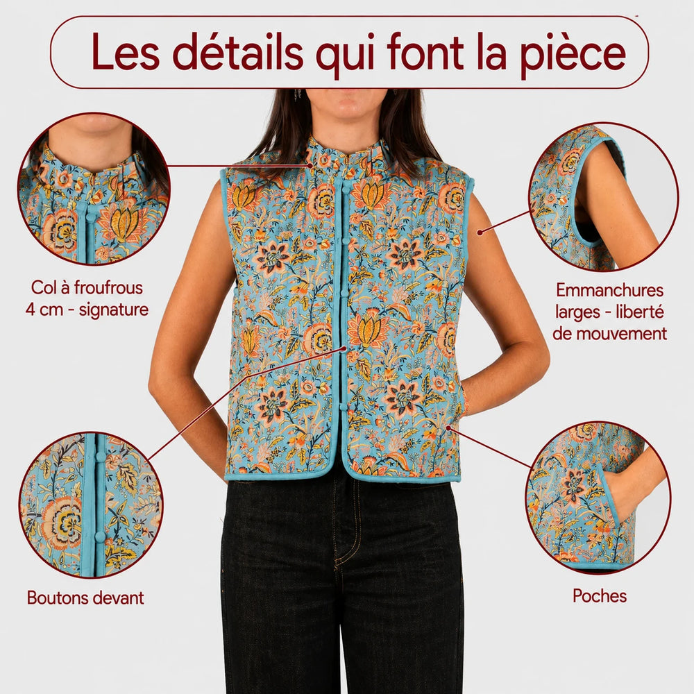 Le gilet matelassé sans manches femme Morris violet