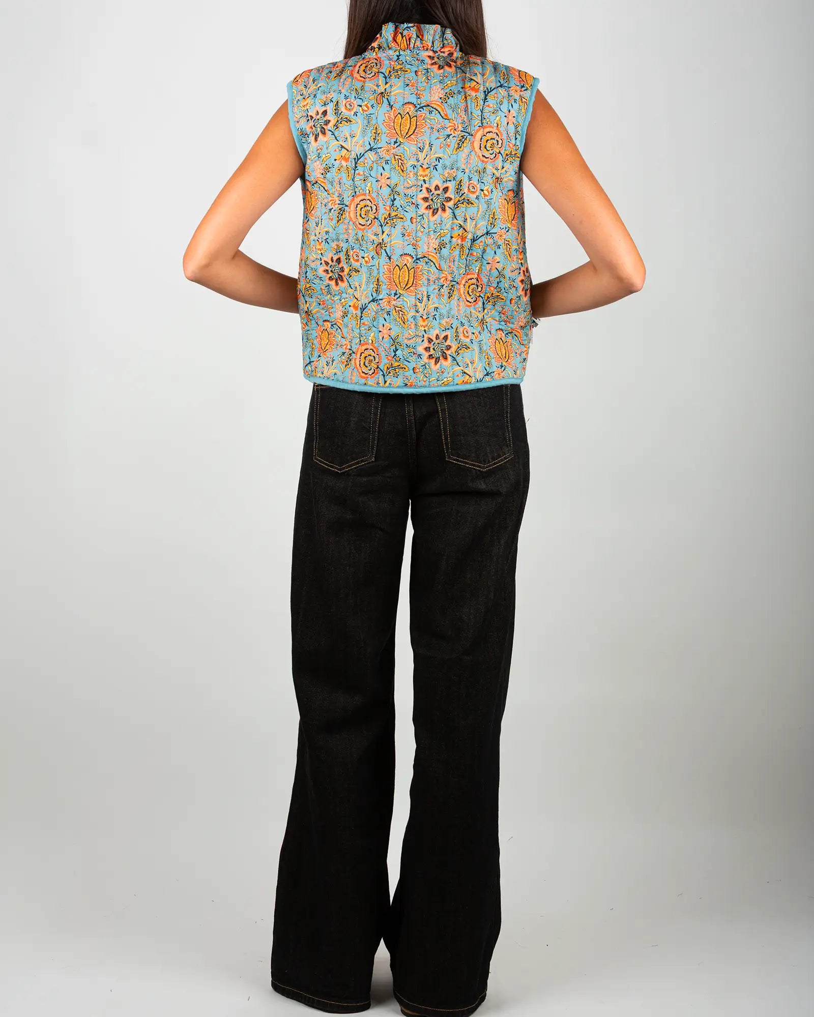 Gilet matelassé sans manches femme Lolem, vue de dos – Bokabas