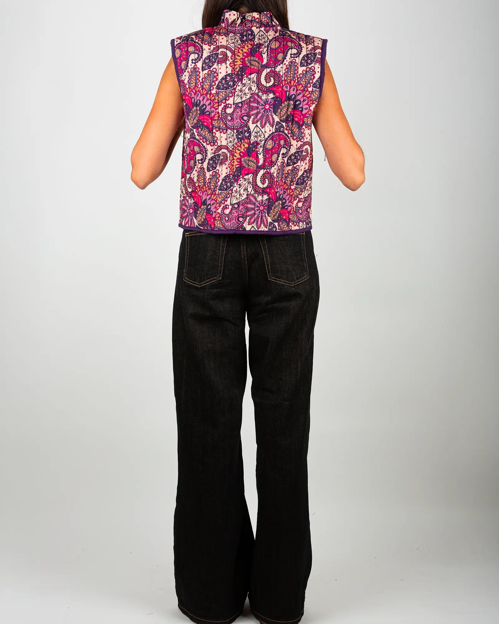 Gilet matelassé sans manches femme Pow, vue de dos – Bokabas
