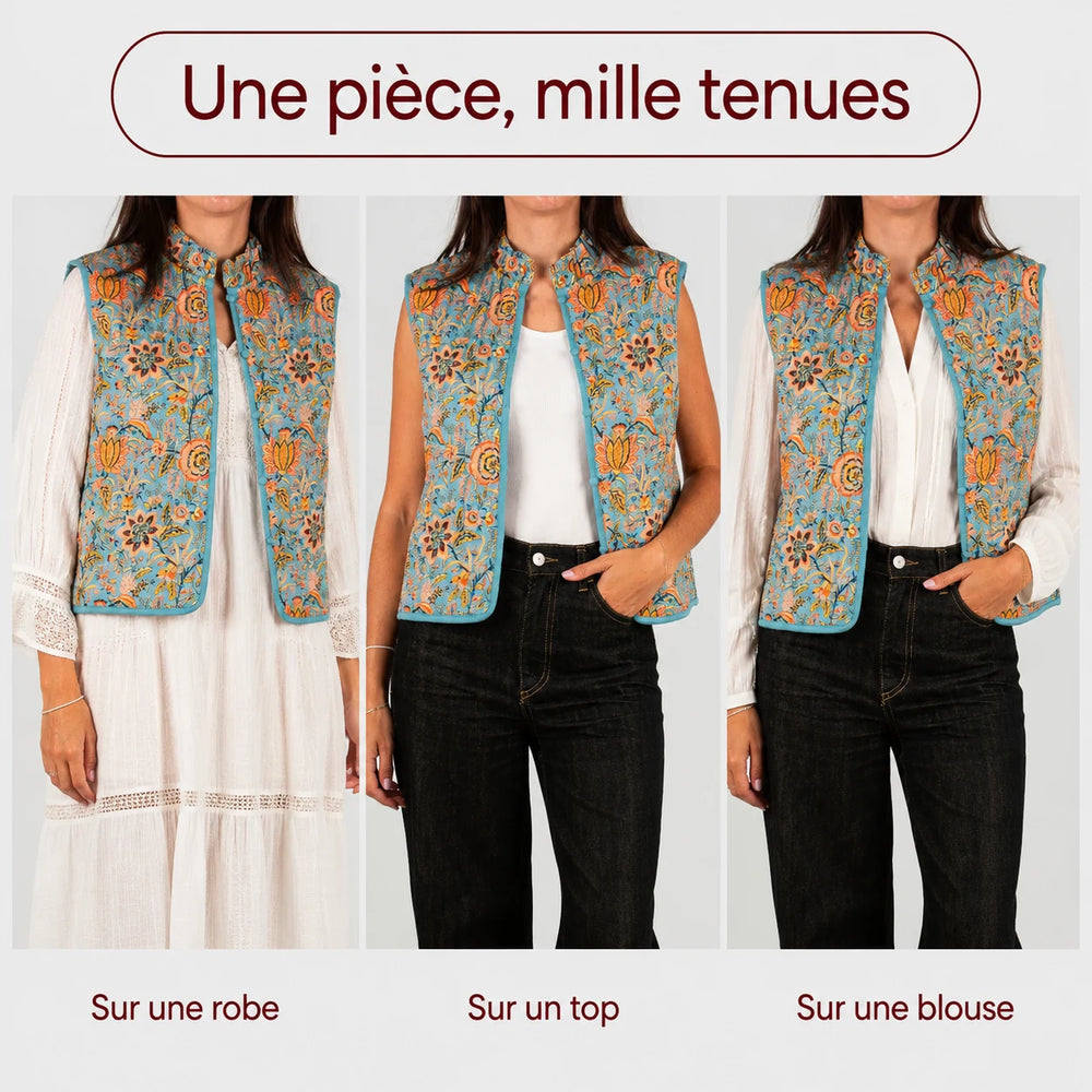 Le gilet matelassé sans manches femme Morris violet