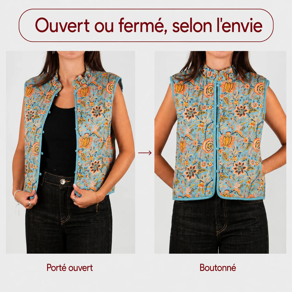 Le gilet matelassé sans manches femme Morris violet