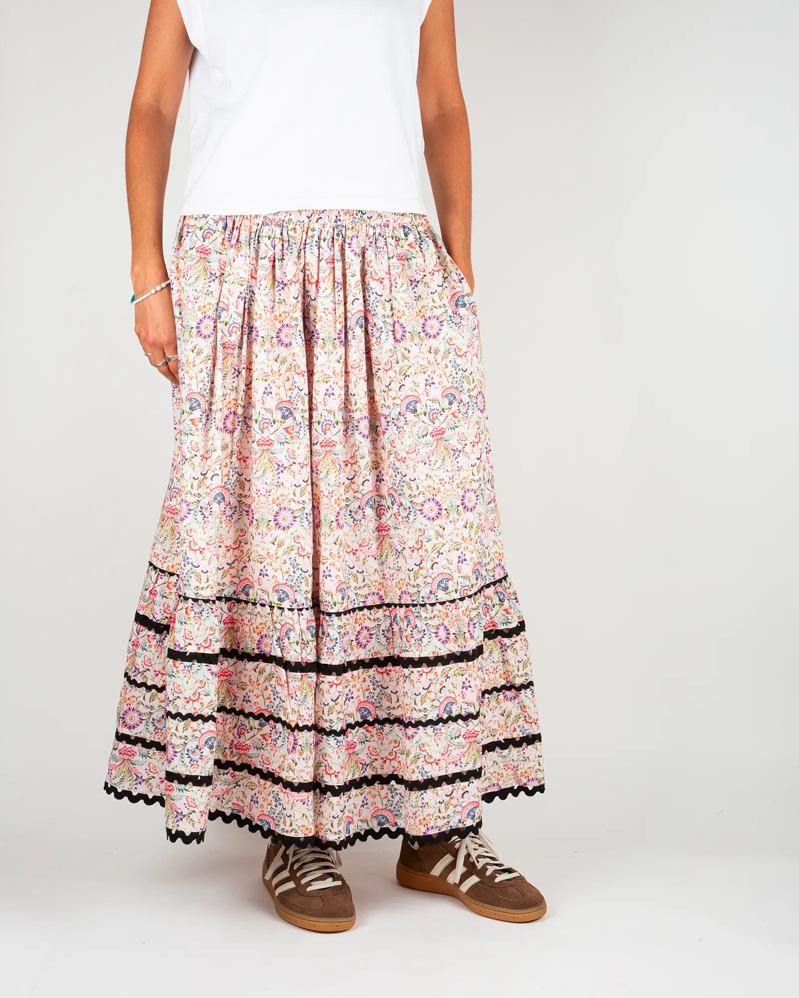 Jupe longue femme fluide Febre – Bokabas