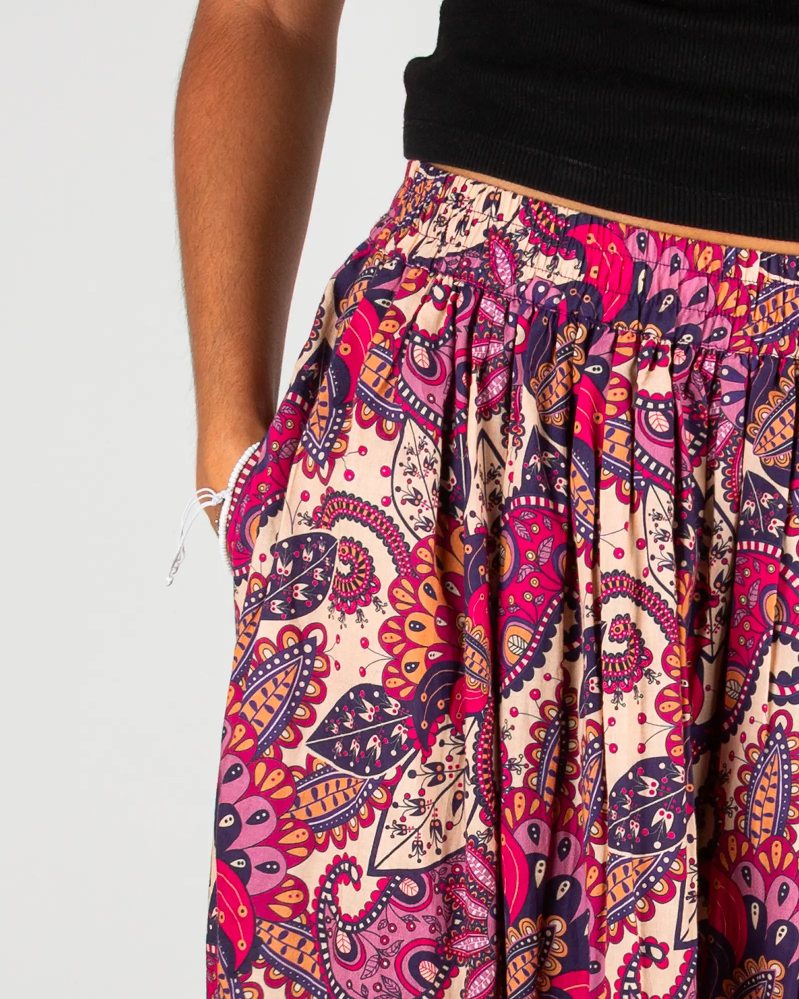 Jupe longue femme fluide Pow, zoom sur la matière – Bokabas