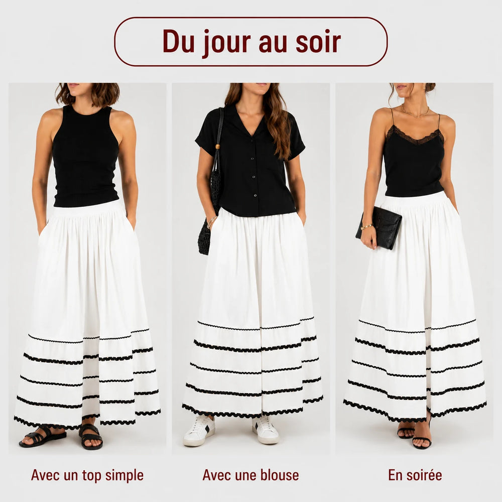 La jupe longue femme fluide Léopard marron – Taille unique
