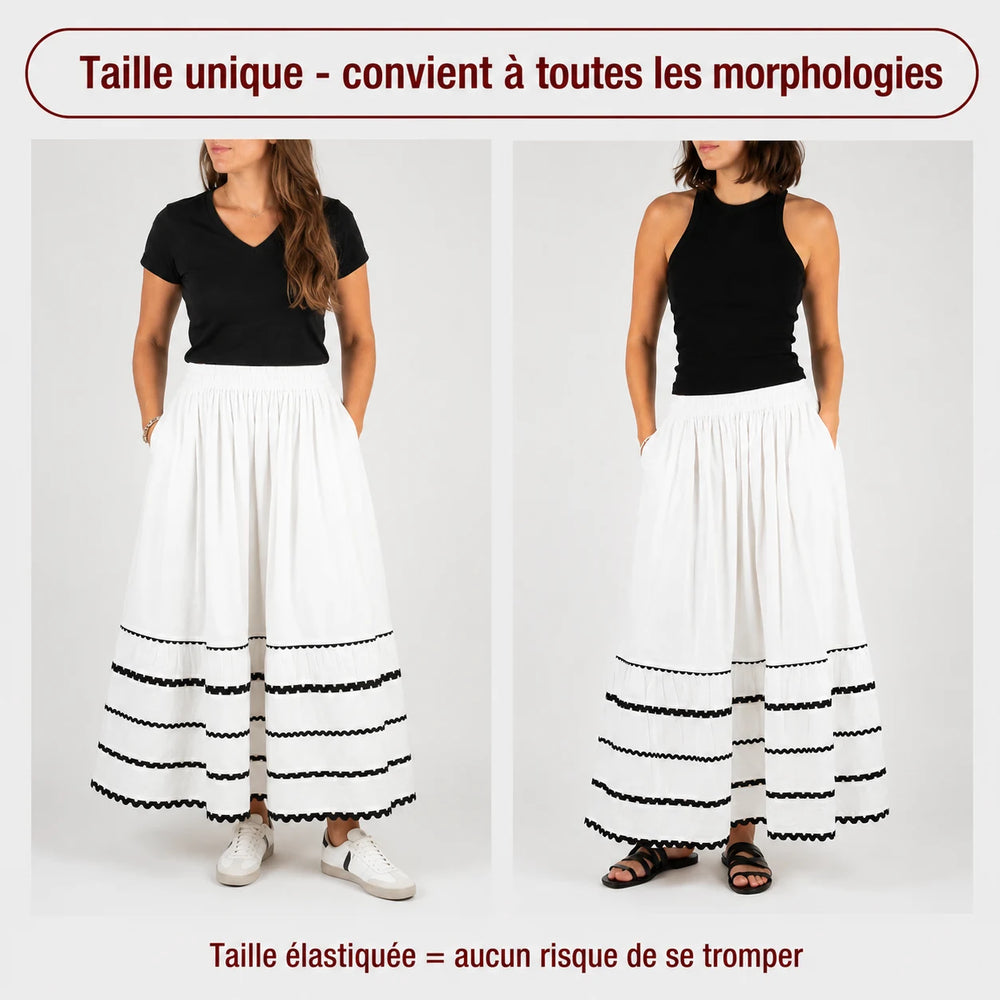 La jupe longue femme fluide Léopard marron – Taille unique