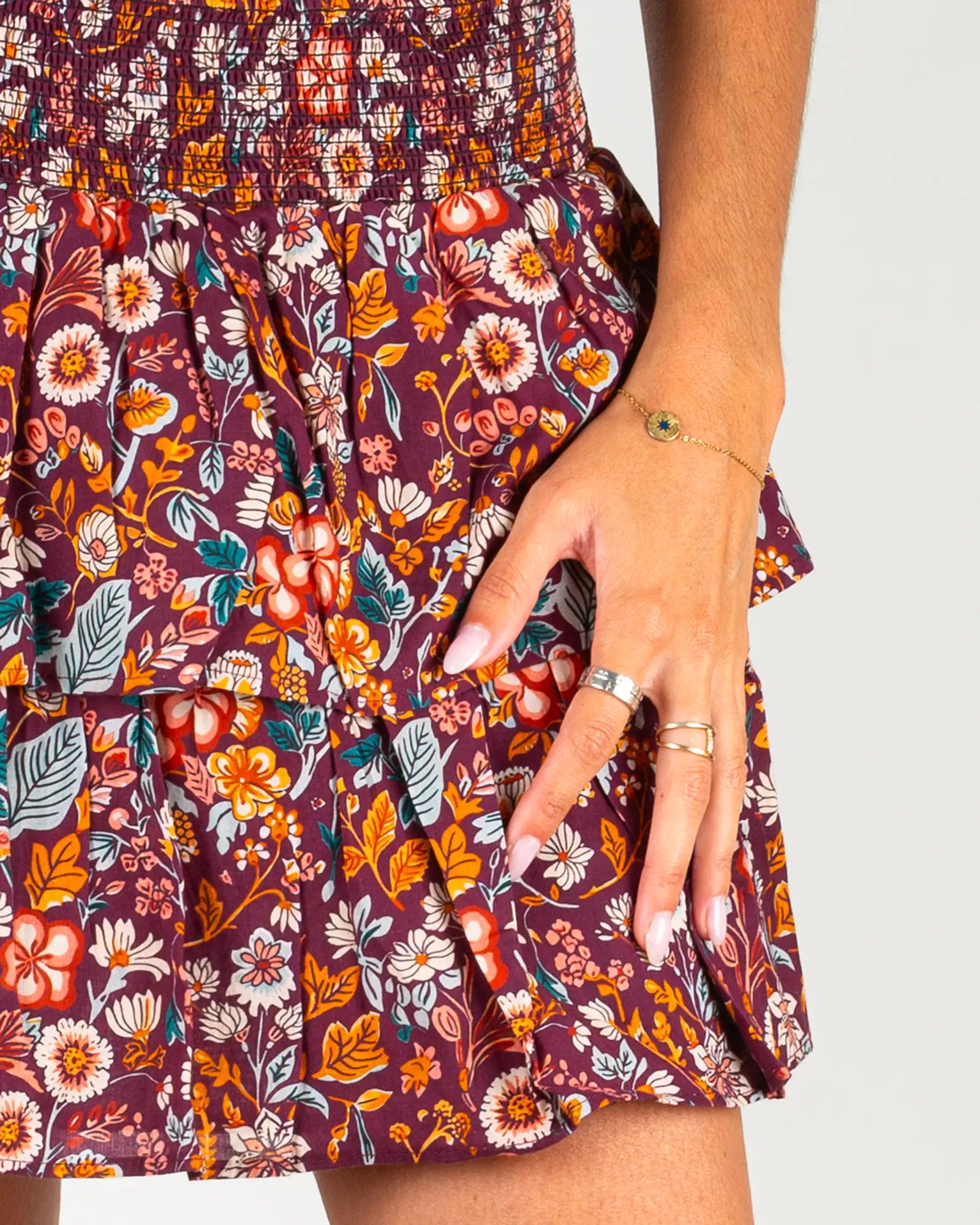 Jupe-short femme à volants Morris, zoom sur la matière – Bokabas