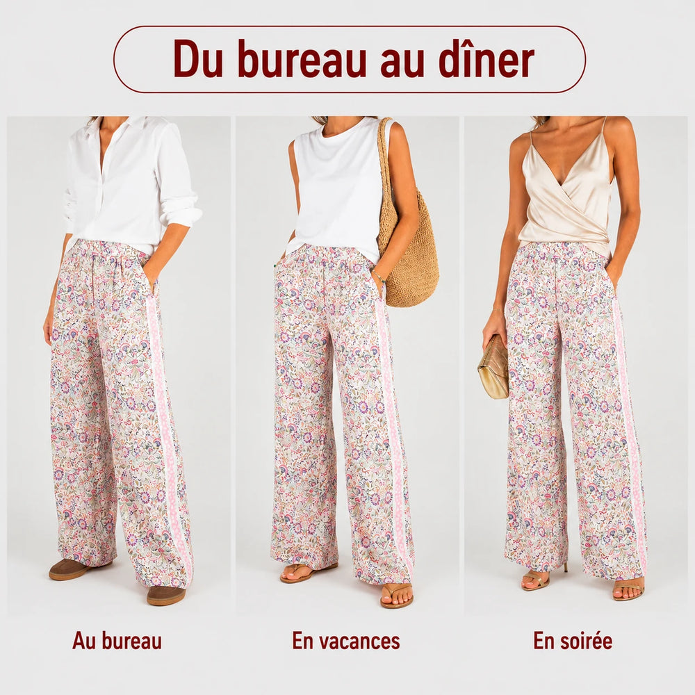 Women's flowy printed Morris trousers