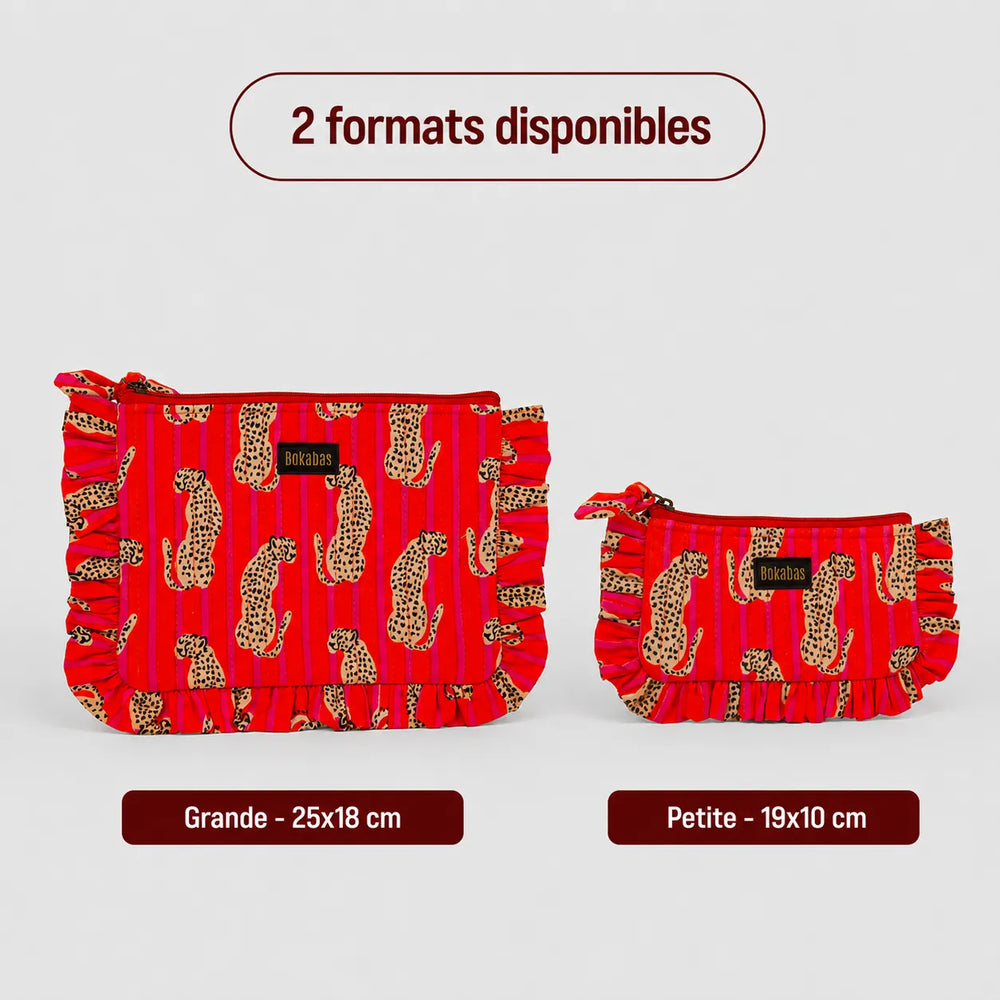 A carteira acolchoada com folhos Guepardo laranja
