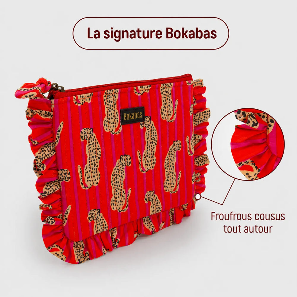 A carteira acolchoada com folhos Guepardo laranja