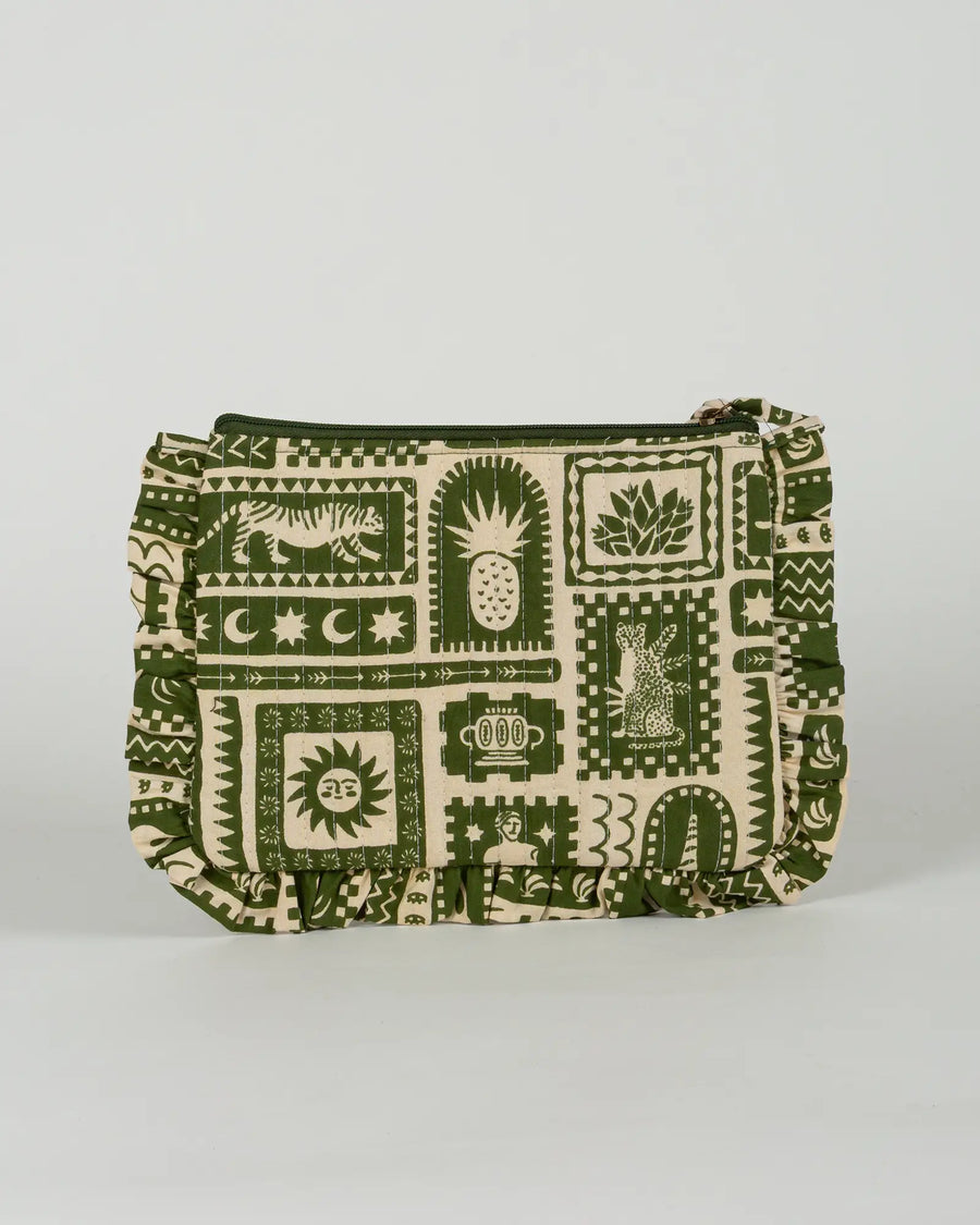 Pochette matelassée à froufrous Art, vue de dos – Bokabas