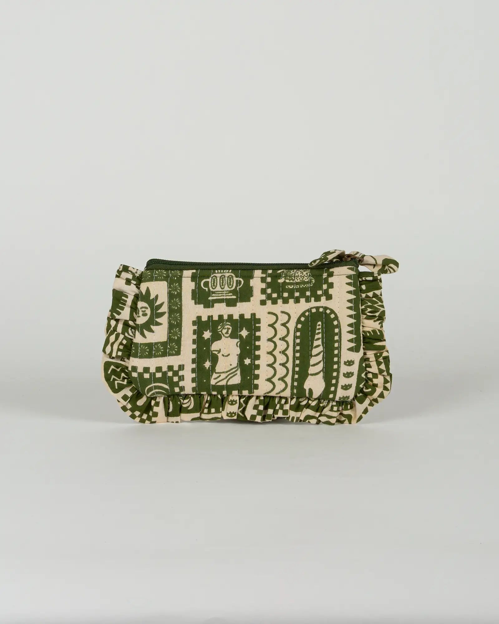 Pochette matelassée à froufrous Art, vue de dos – Bokabas
