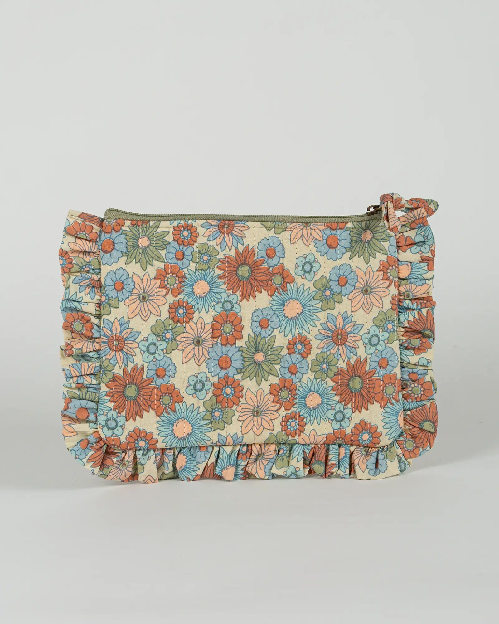 Pochette matelassée à froufrous Retro, vue de dos – Bokabas