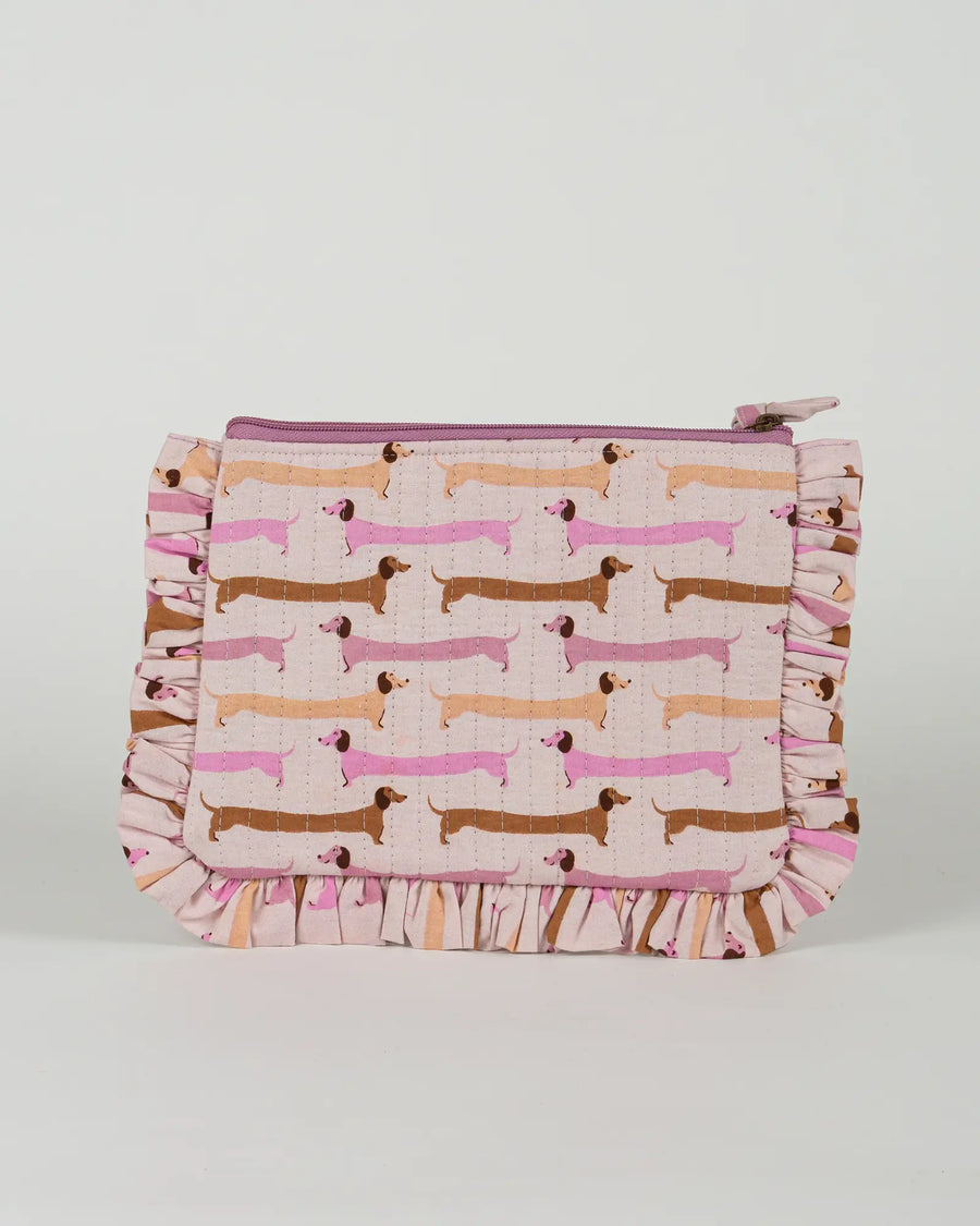 Pochette matelassée à froufrous Saucisse, vue de dos – Bokabas