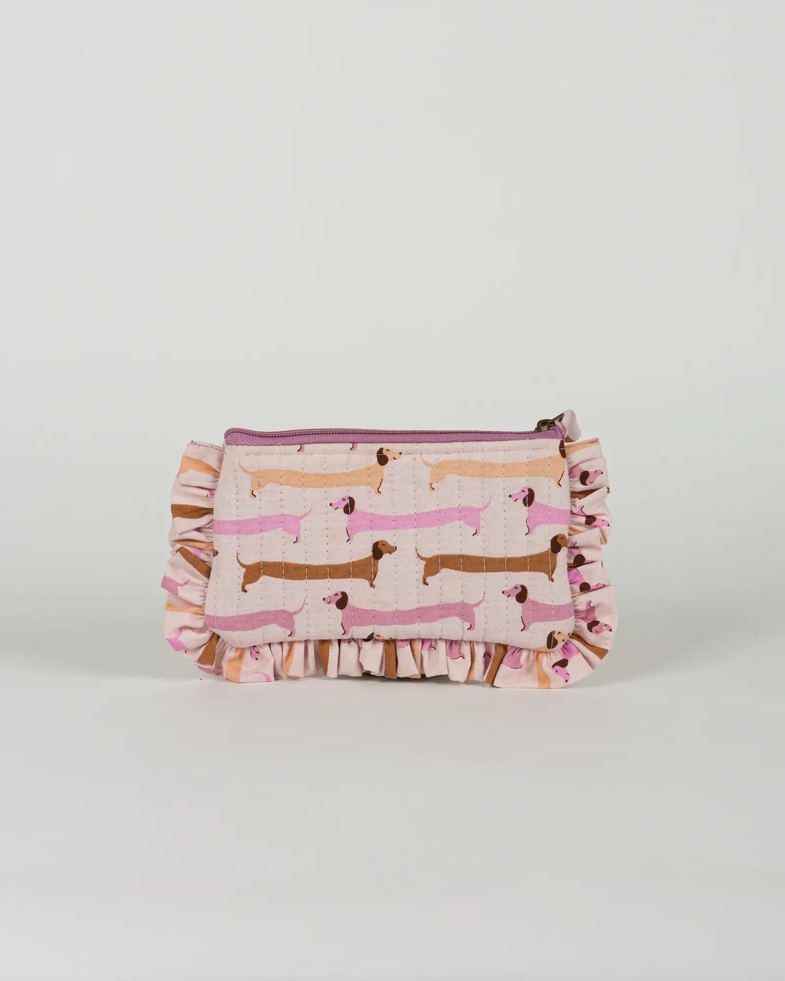 Pochette matelassée à froufrous Saucisse, vue de dos – Bokabas