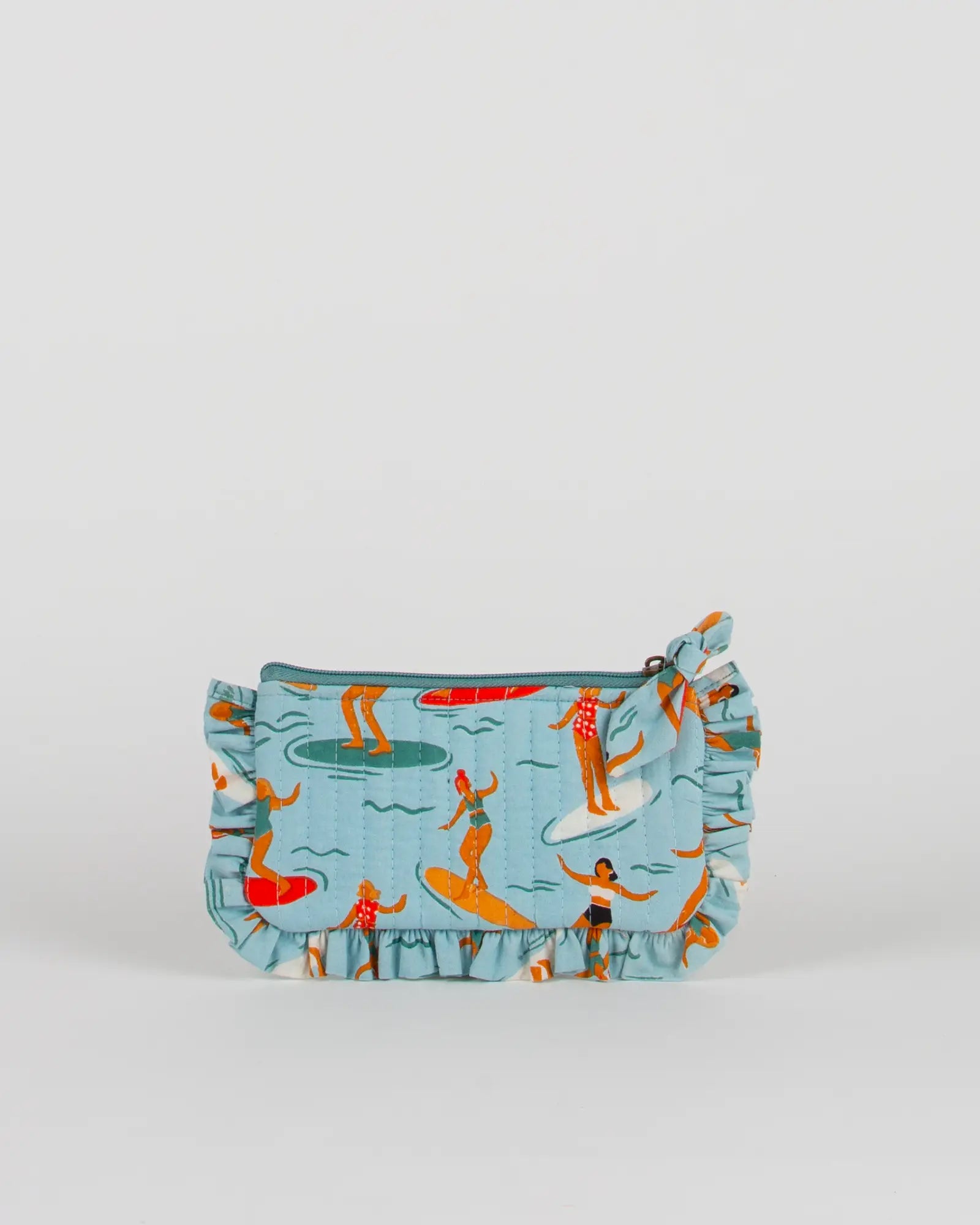 Pochette matelassée à froufrous Surf, vue de dos – Bokabas