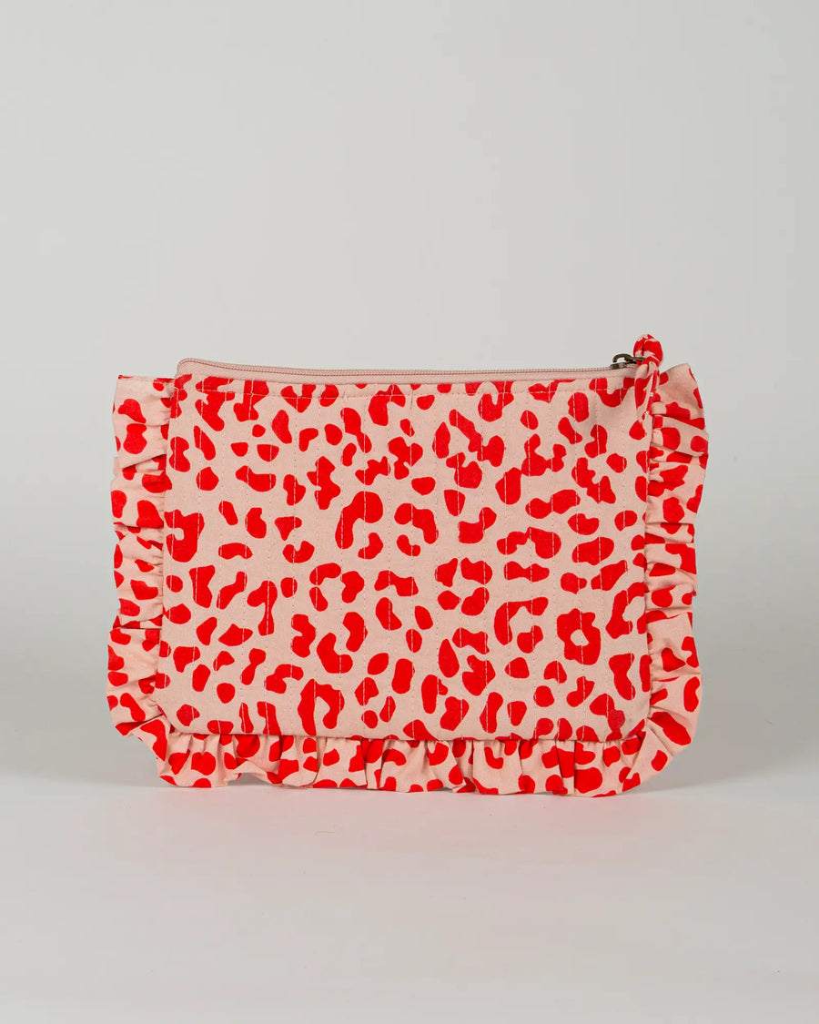 Pochette matelassée à froufrous Valentine, vue de dos – Bokabas