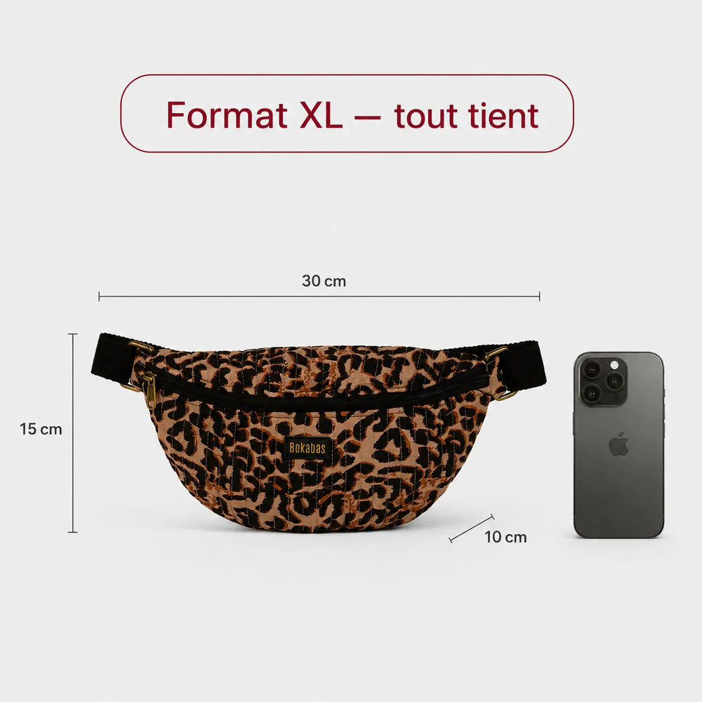 Le sac banane matelassé Guepard orange
