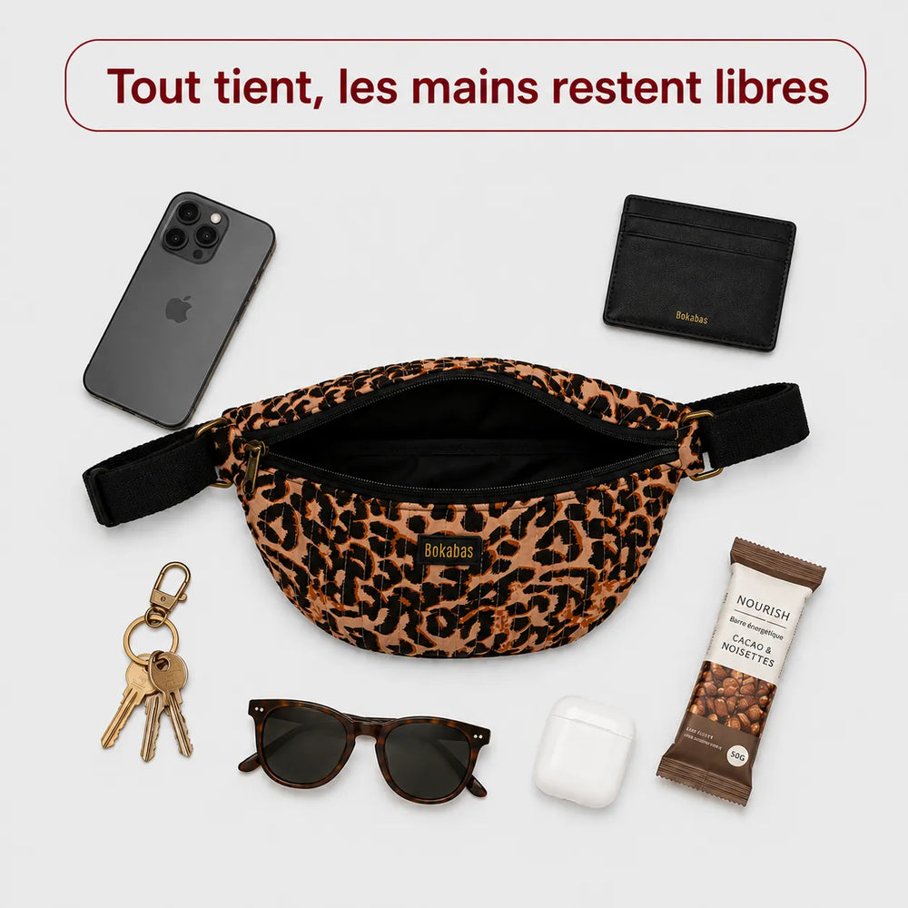Le sac banane matelassé Guepard orange