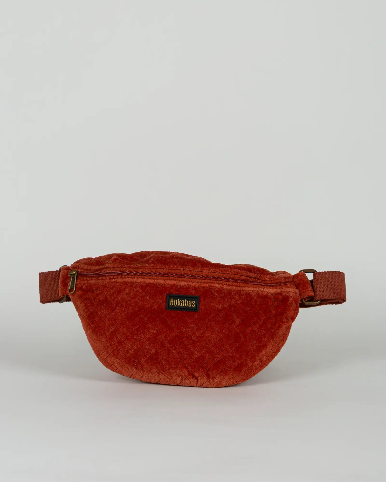 Sac banane velours côtelé Bokabas, terracotta, vue de face