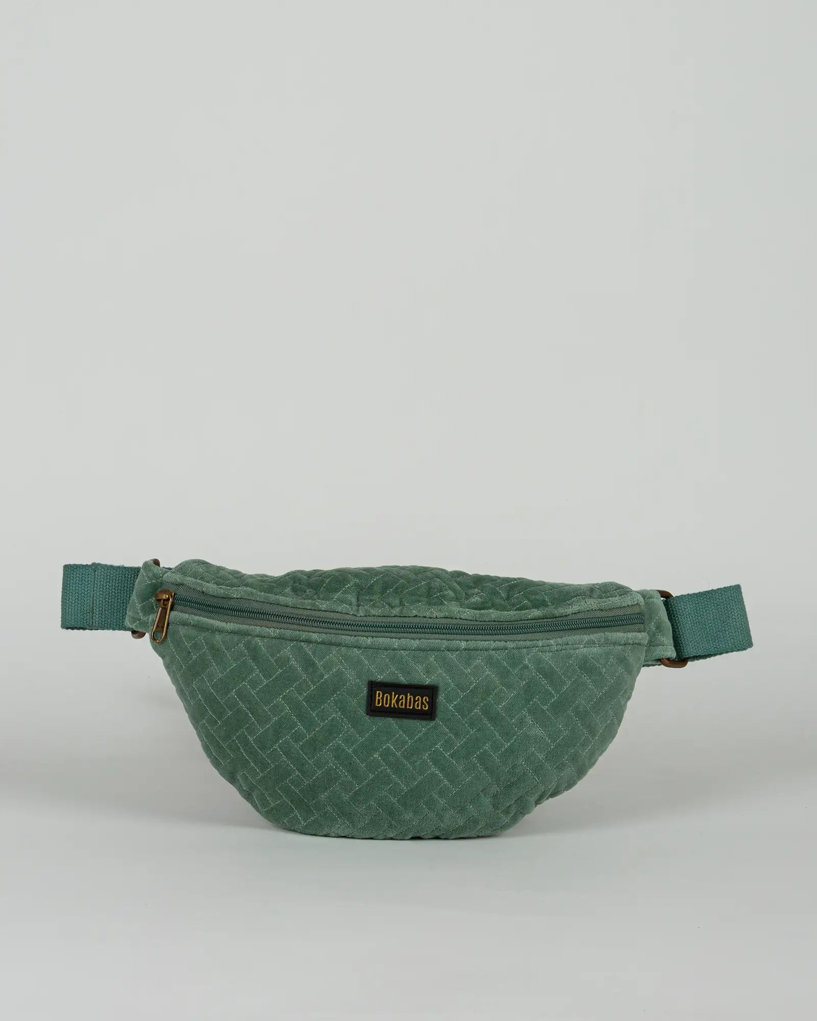 Sac banane velours côtelé Bokabas, vert sauge, vue de face