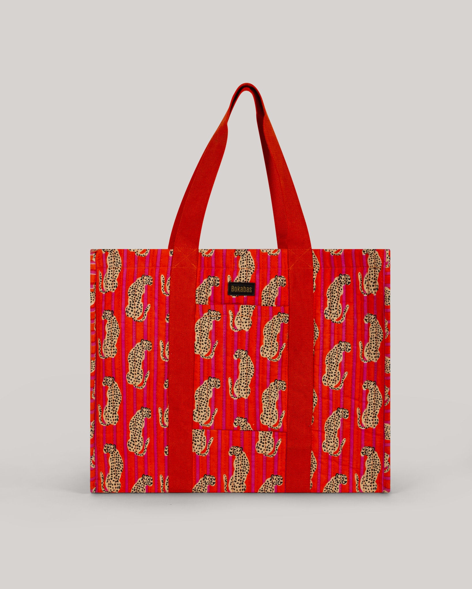 Le sac cabas en tissu matelassé Guepard orange