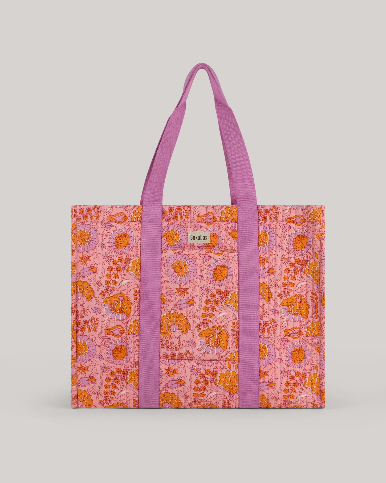 Le sac cabas en tissu matelassé Marie rose