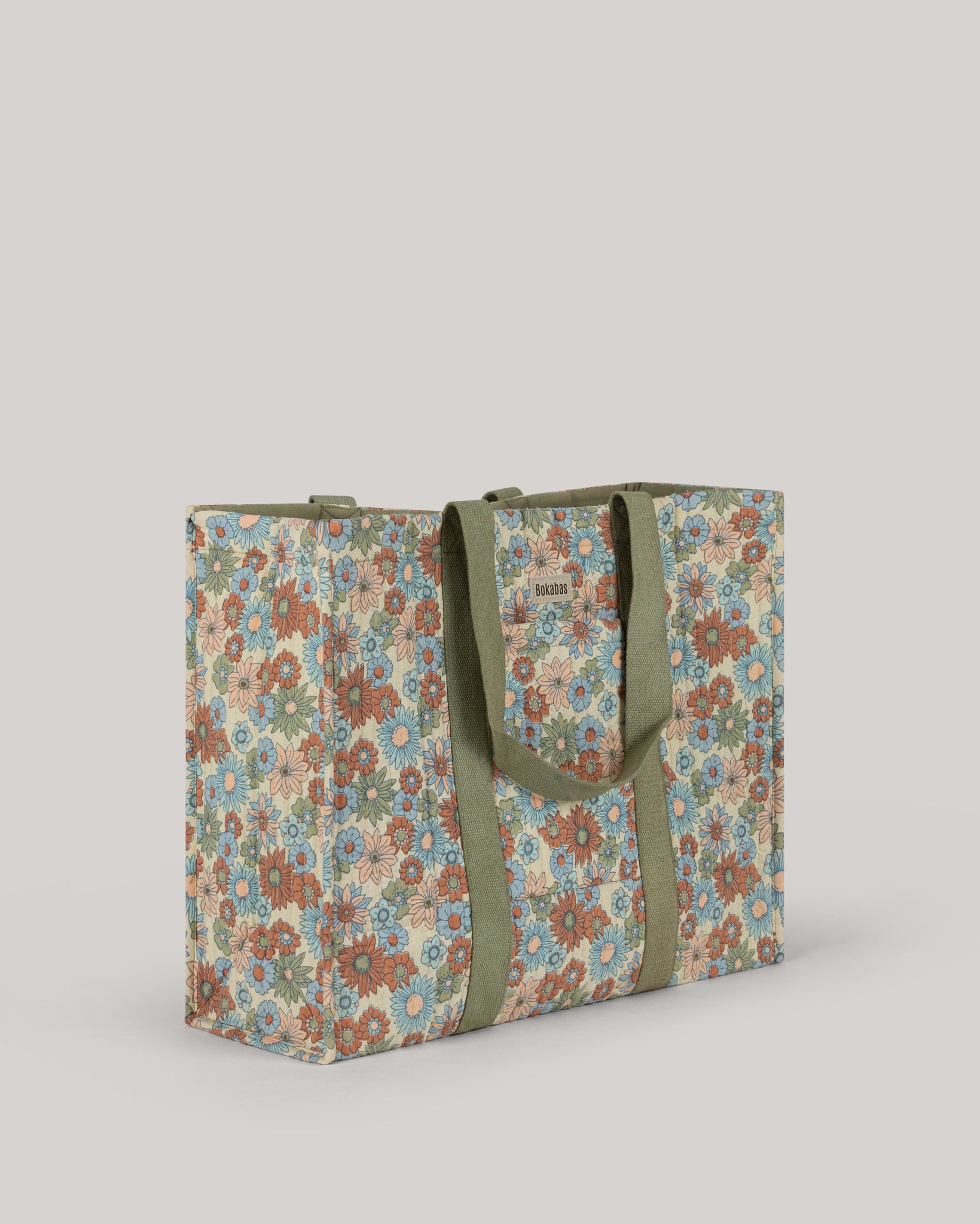 Le sac cabas en tissu matelassé Retro vert