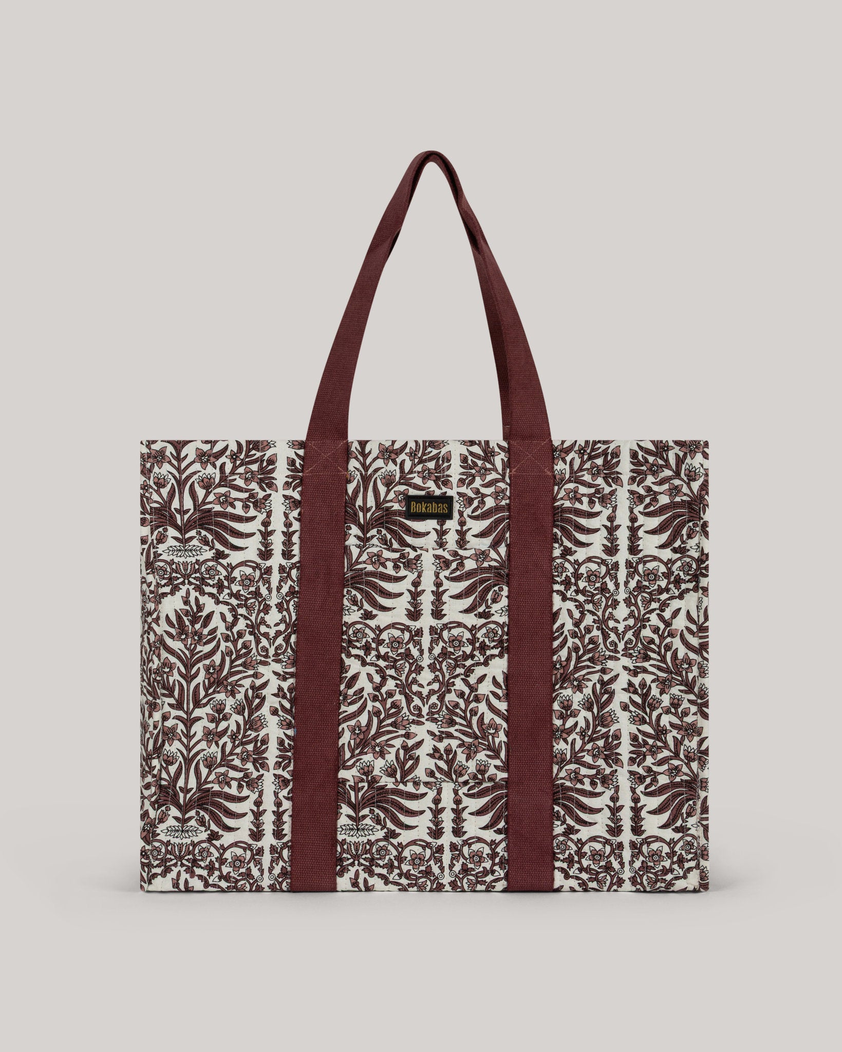 Le sac cabas en tissu matelassé Vale marron