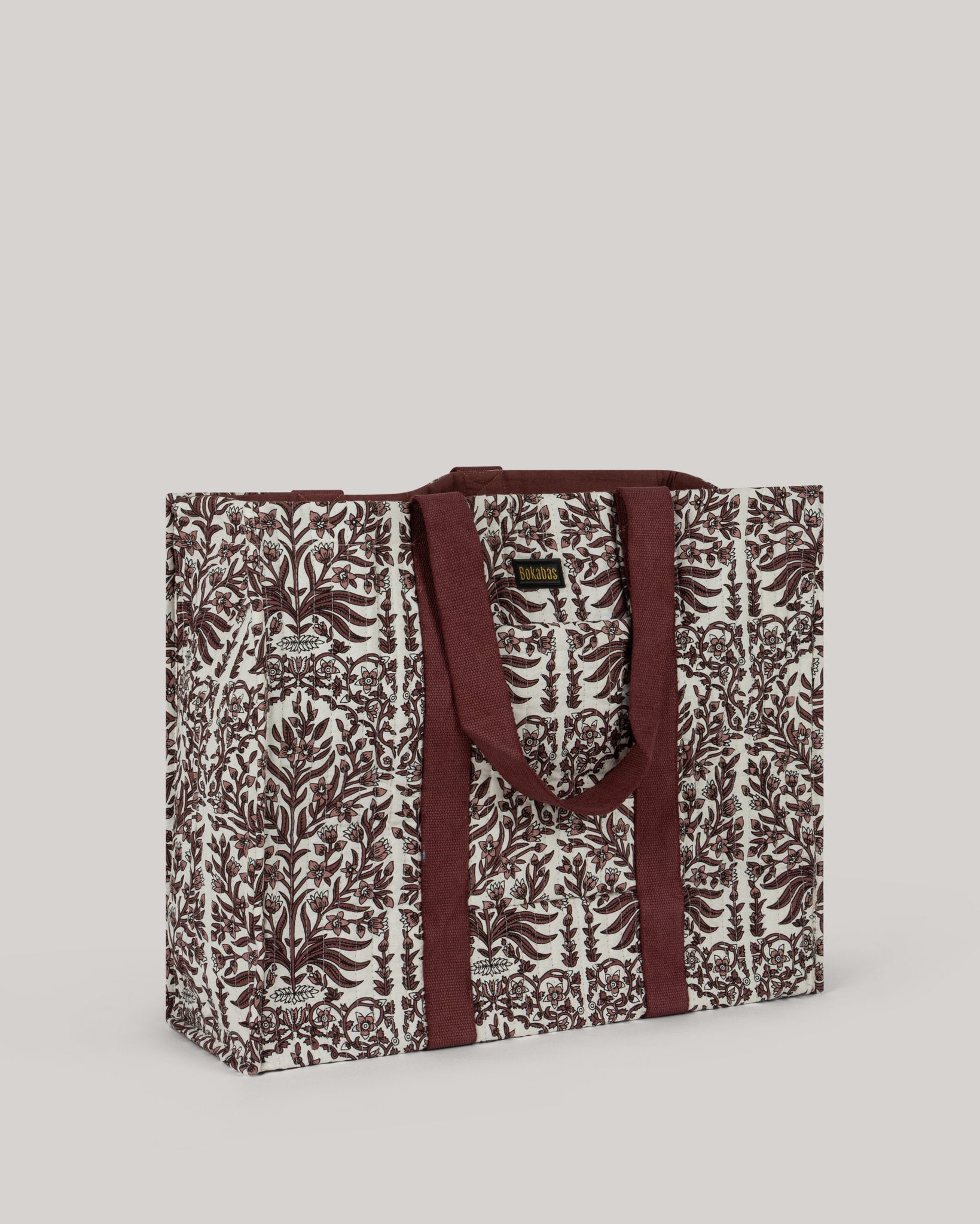 Le sac cabas en tissu matelassé Vale marron