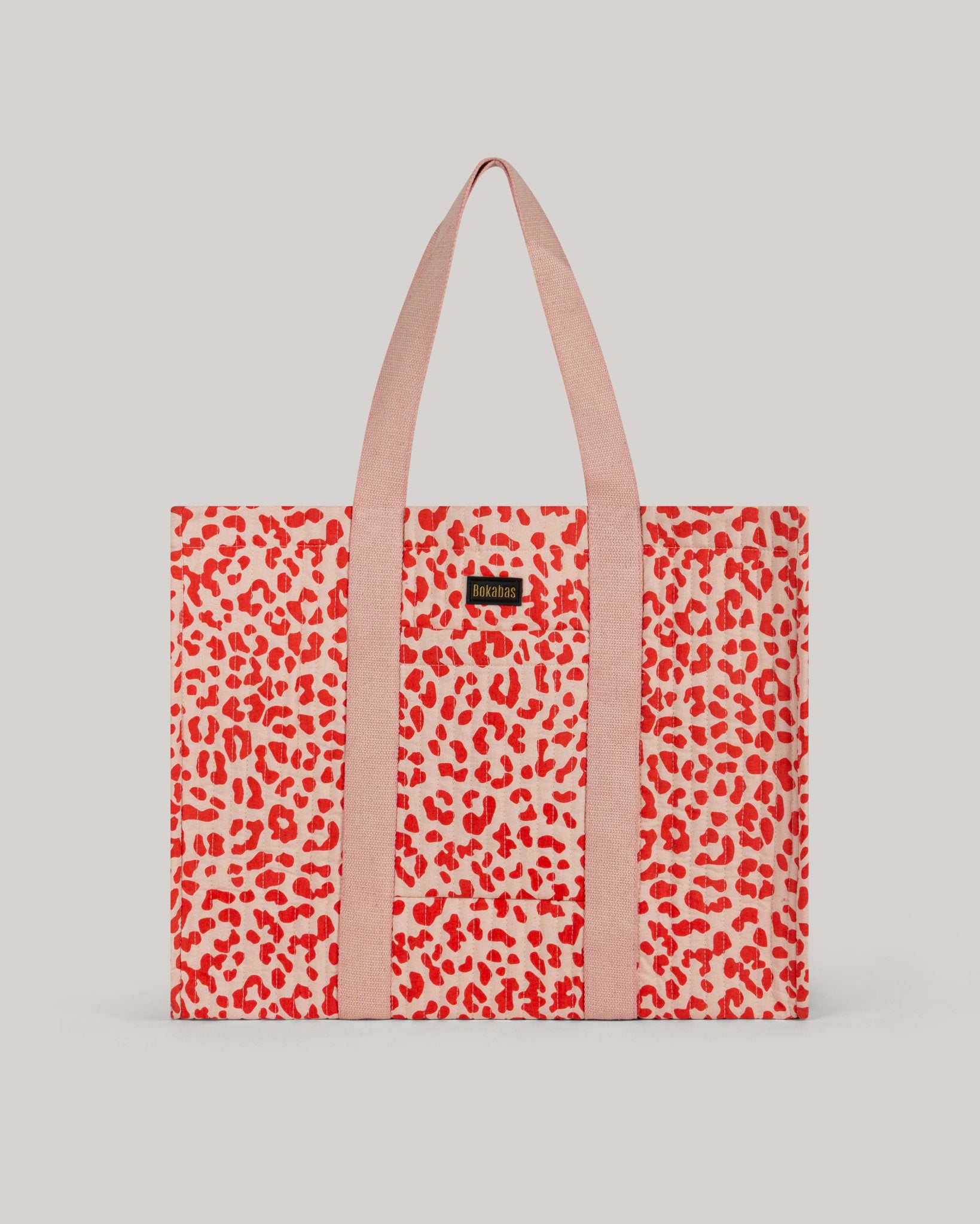 Le sac cabas en tissu matelassé Valentine rouge