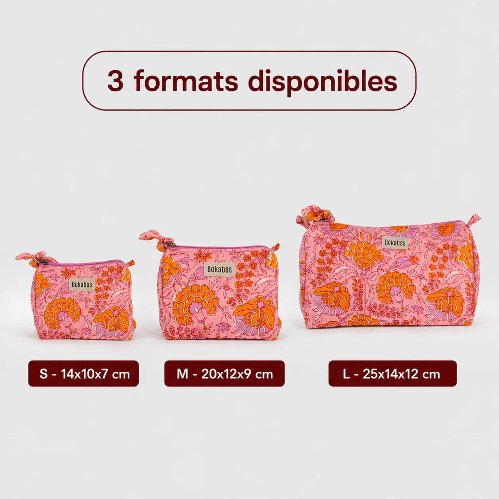 Trousse de toilette matelassée en coton Guépard