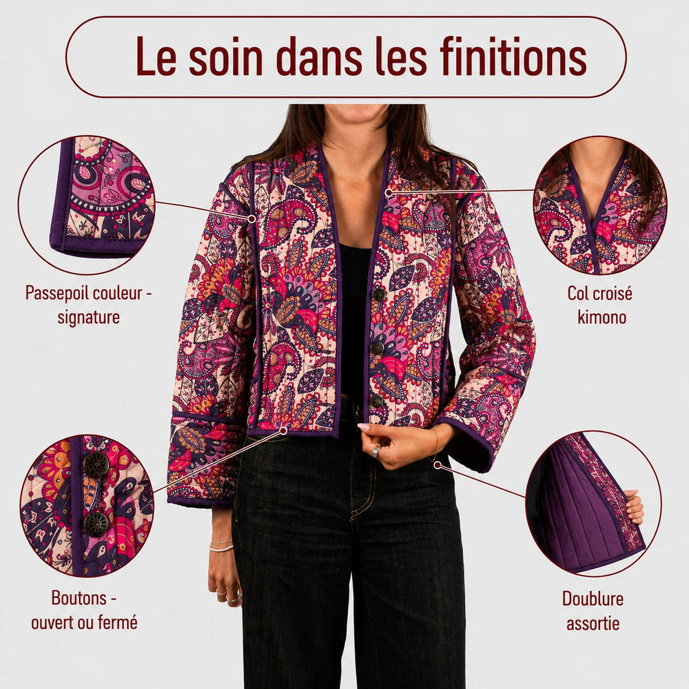 Gesteppte Damen-Kimono-Jacke Lolem