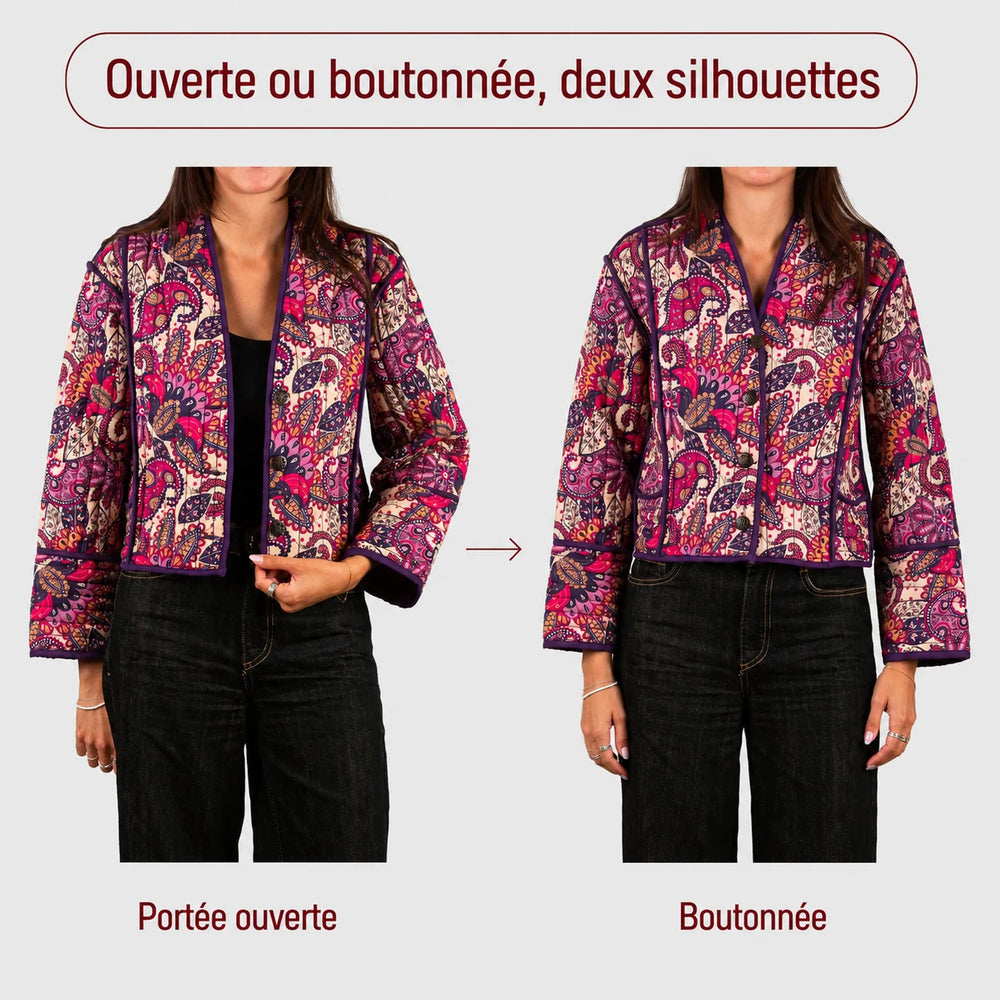 Gesteppte Damen-Kimono-Jacke Lolem