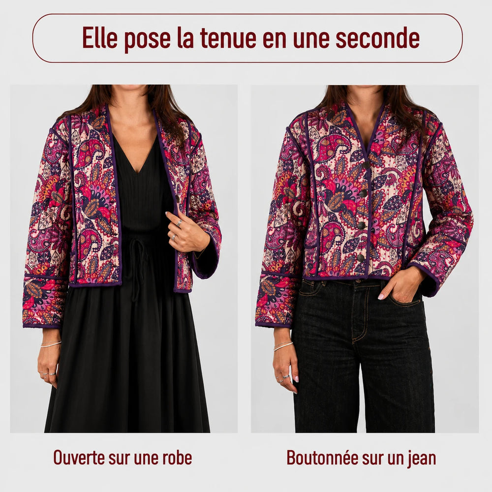 Gesteppte Damen-Kimono-Jacke Lolem