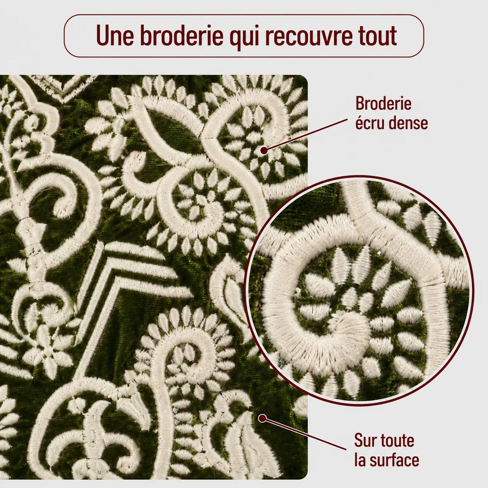 La veste kimono femme en velours brodé Marron chocolat