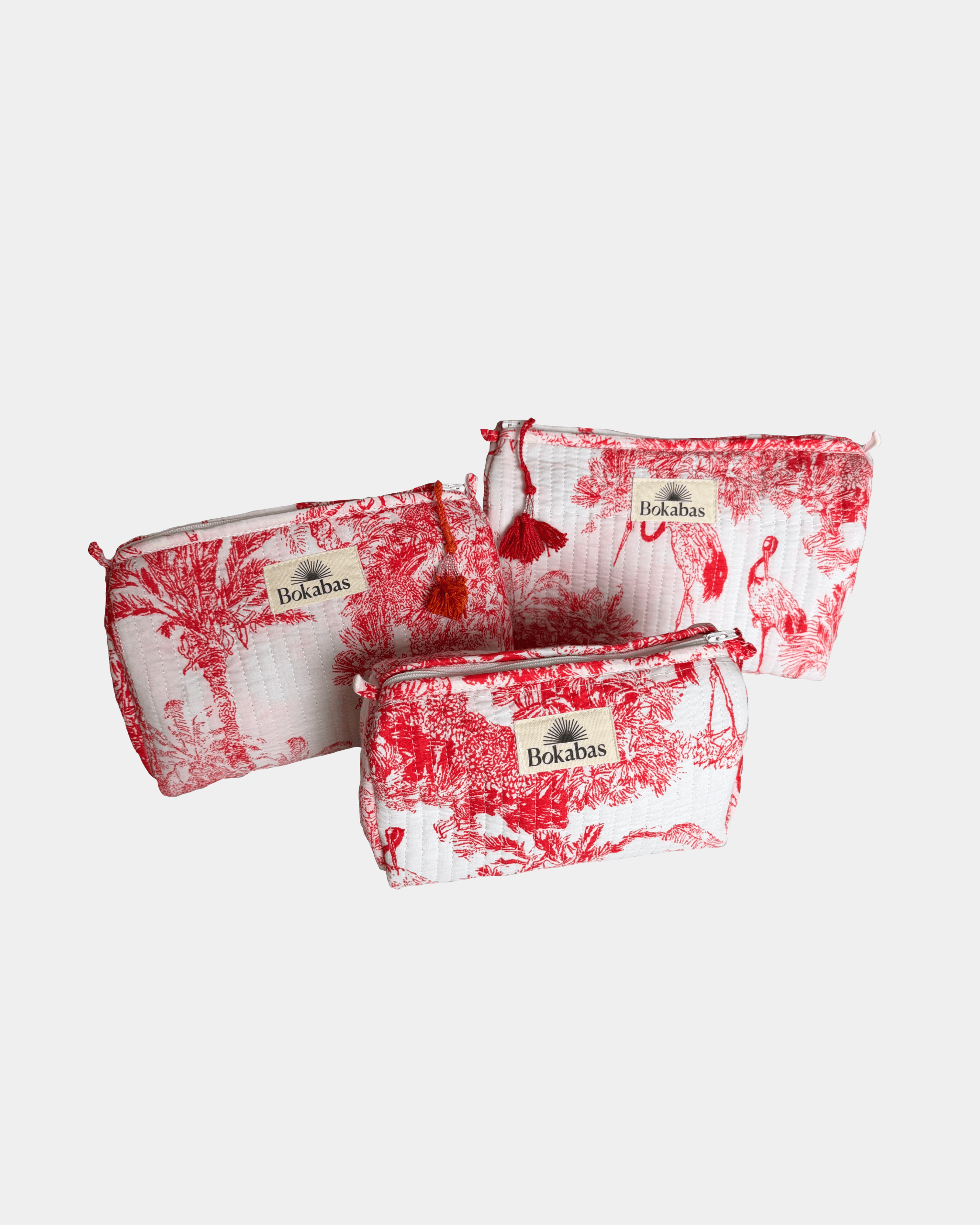 Trousse matelassée - JOUY Rouge - Déclassée (décoloration légère) –50%
