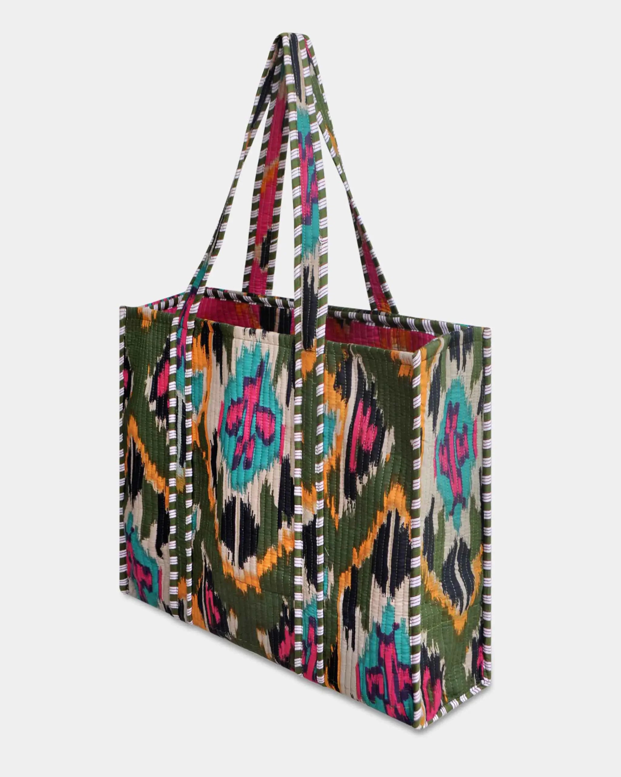 Sac cabas réversible en coton matelassé - DESI Vert - Bokabas Sac (Image 2)