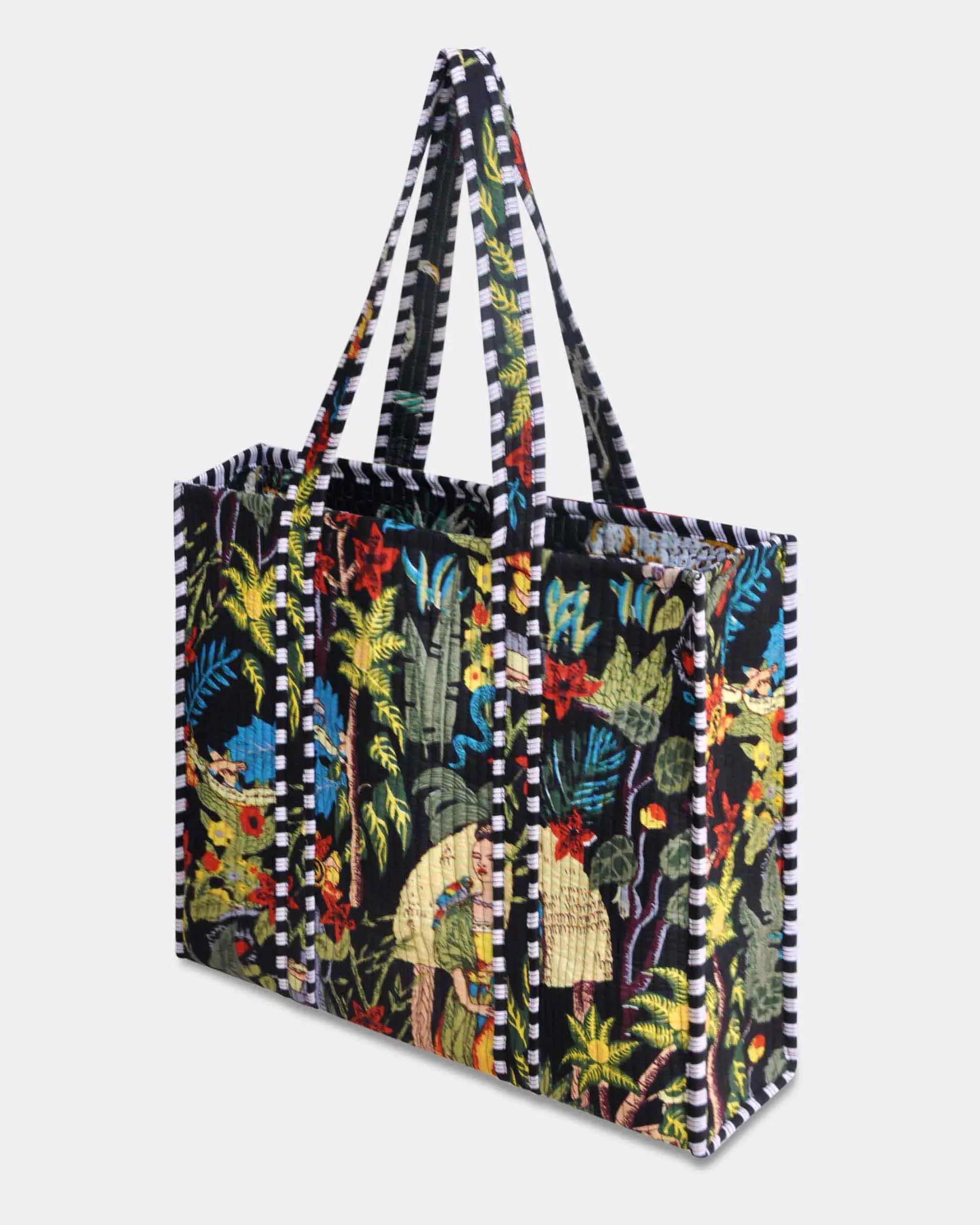 Sac cabas réversible en coton matelassé - FRIDA Noir - Bokabas Sac (Image 2)
