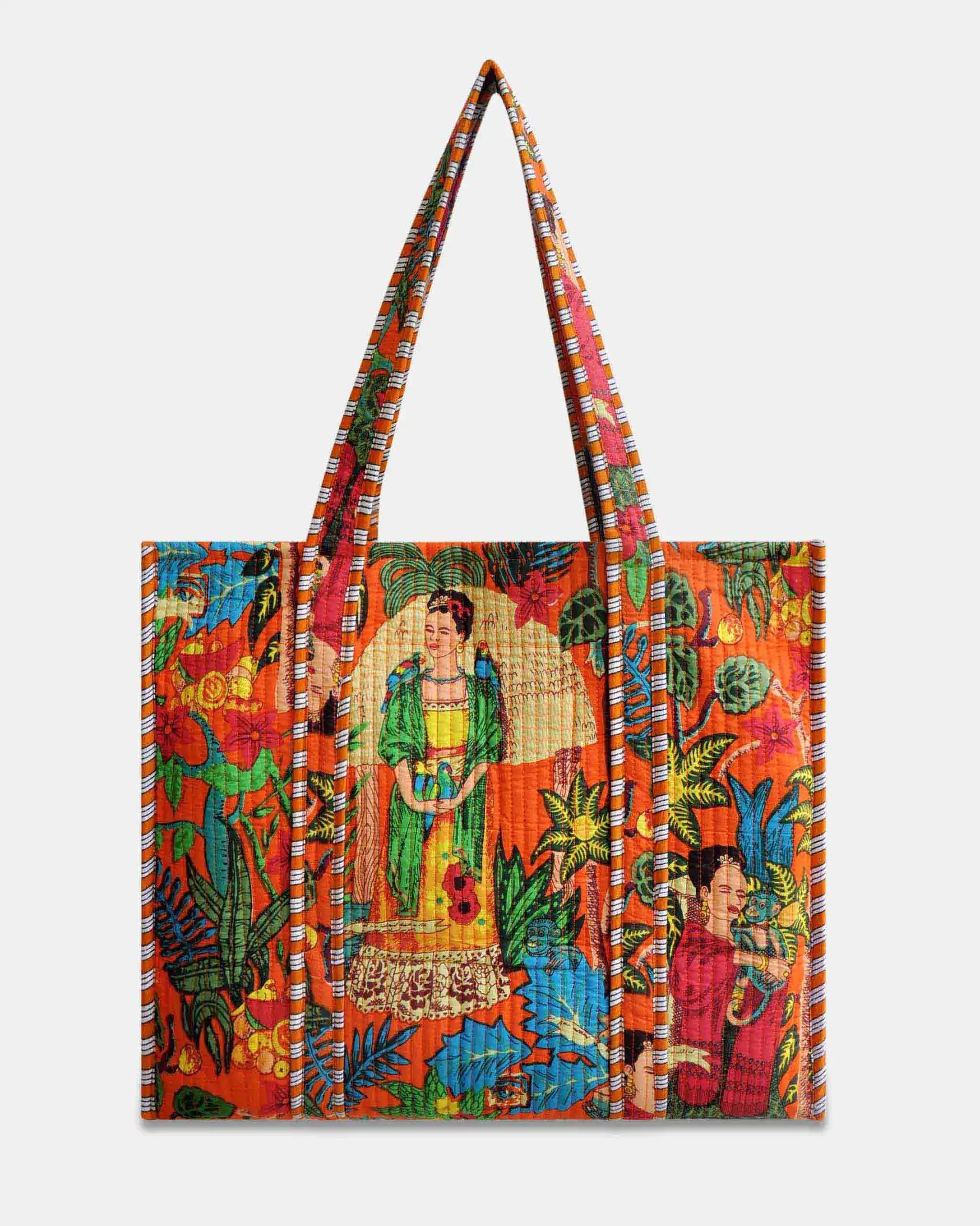 Sac cabas réversible en coton matelassé - FRIDA Orange - Bokabas Sac (Image 2)